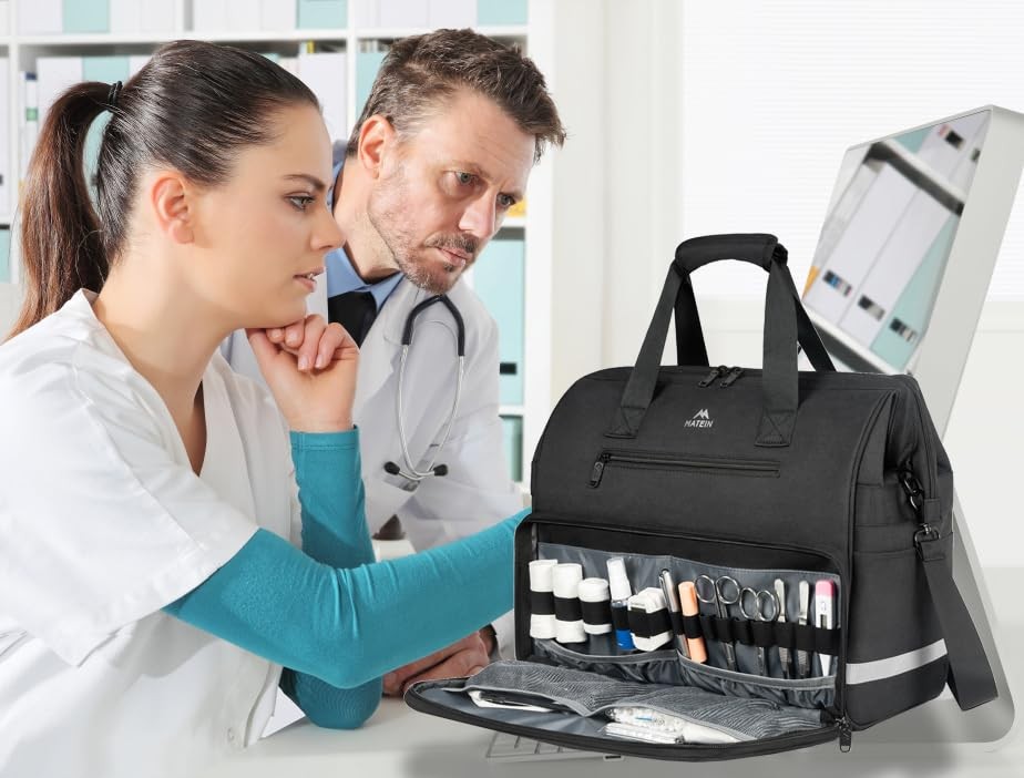 MATEIN Medical Bag, Large Water-Resistant First 1 Count (Pack of 1), Black