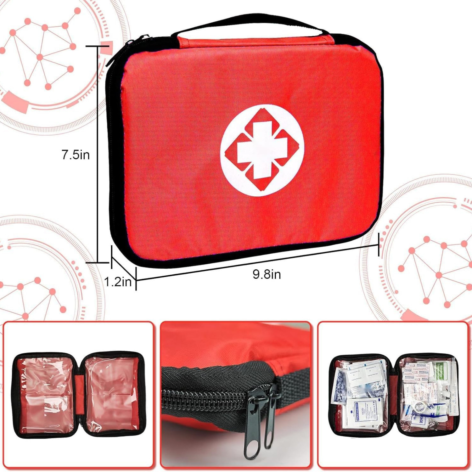 First Aid Kit 300 Pcs, Emergency Camping Hiking Home Office Car Kit, Bandages
