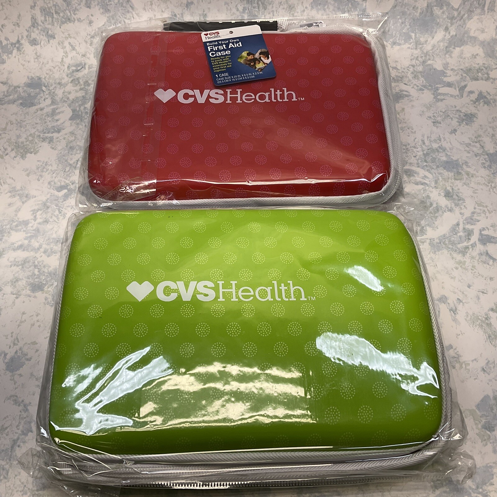 Build Your Own First Aid Case Red & Green 9.25” X 6.5” X 2.5” ( Lot of 2 ) New