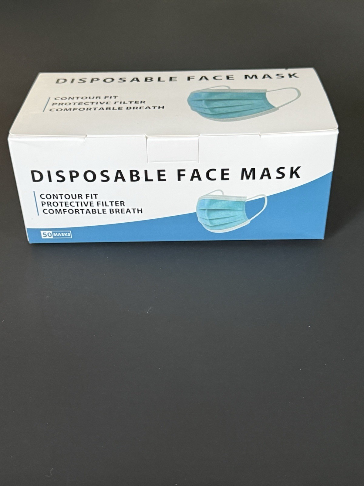 Disposable Protective Face Masks 5 Boxes (50 per box) 250 Count Adult Face masks