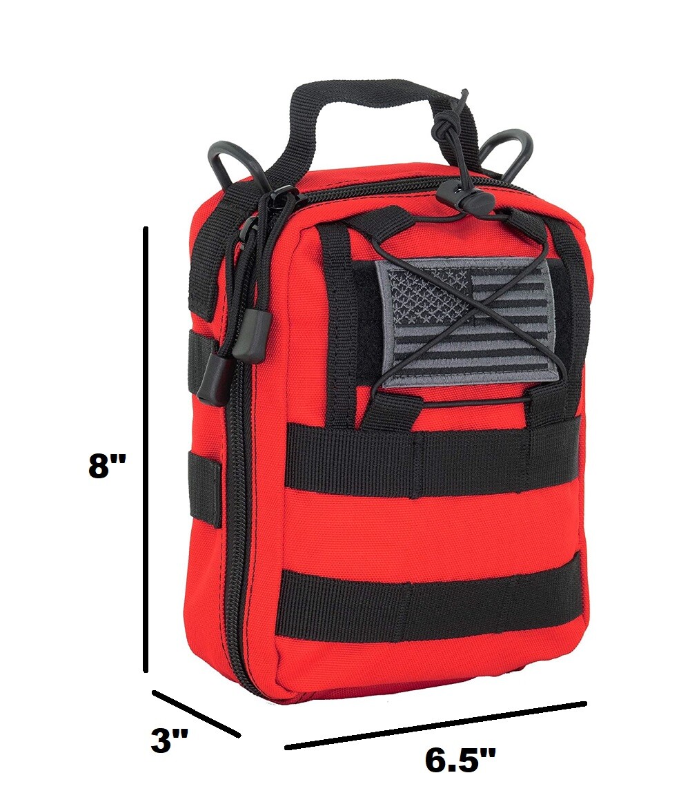 LINE2design First Aid (Ifak) Molle Pouch – Emergency Medical Trauma Bag – Red
