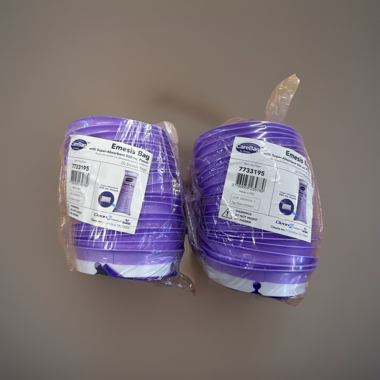 Care Bag by Cleanis, 40 New Emesis Bags, With 500mL Absorbent Pouch