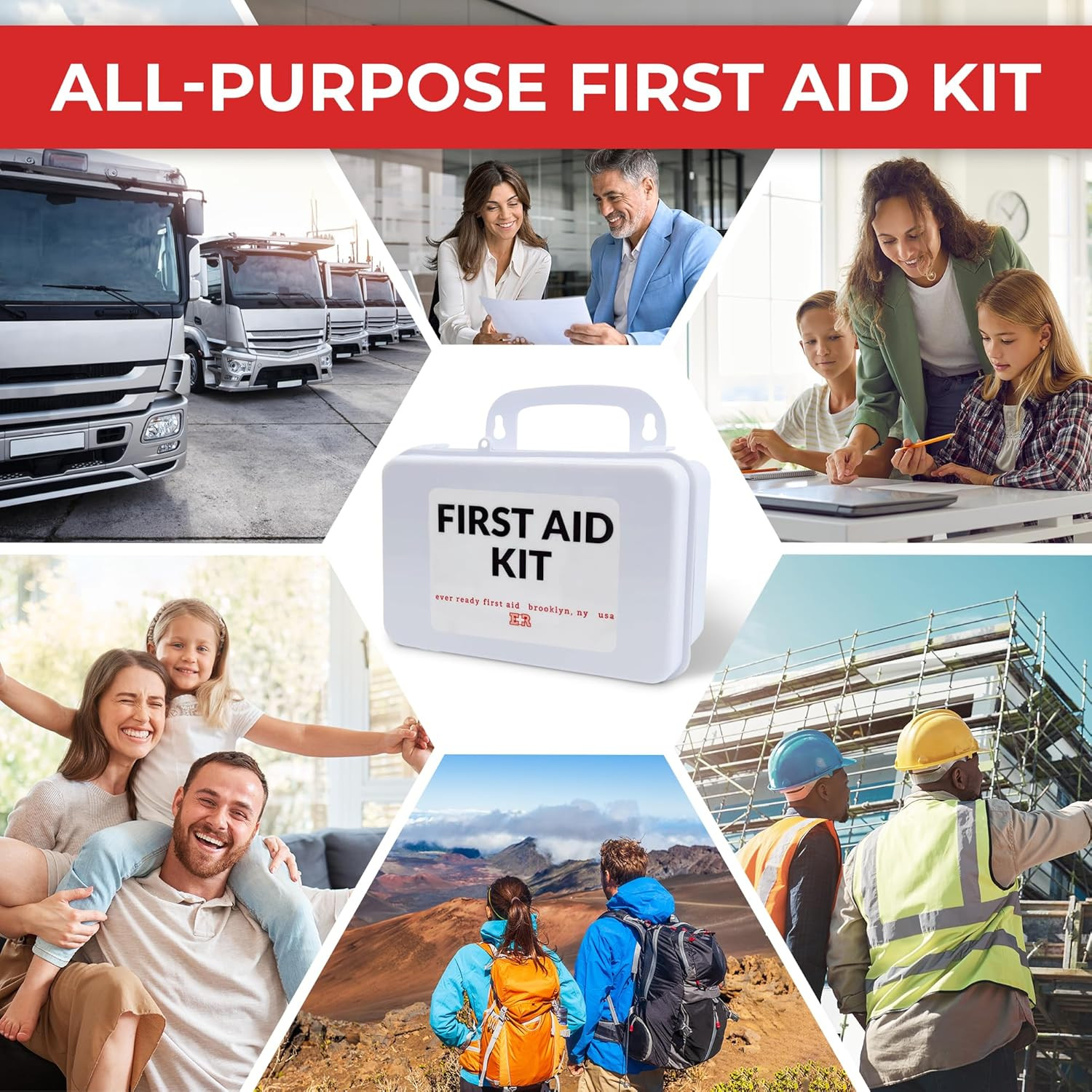 10 Person First Aid Kit OSHA ANSI Compliant Emergency Medical Kit