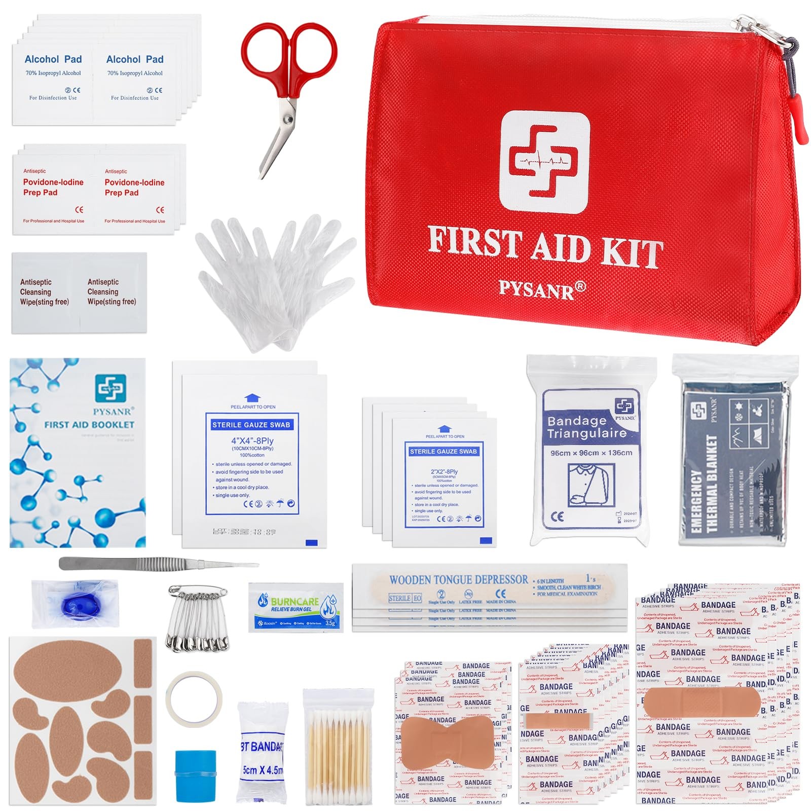 Small First Aid Kit, 150 Piece with Foil Blanket & Scissors, Mini First Aid B…