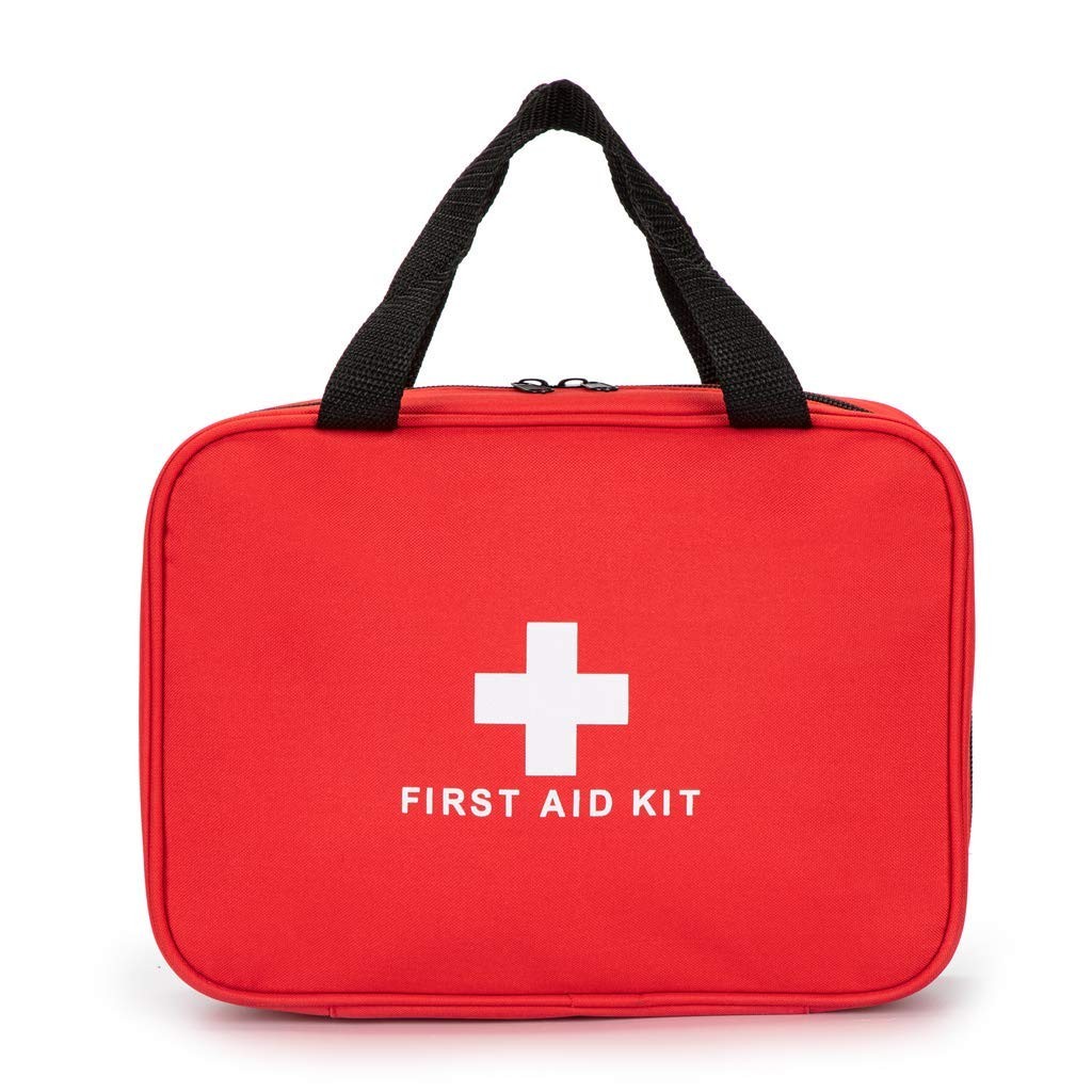 Jipemtra Red First Aid Bag 1 Count (Pack of 1), with Zippered Mesh Bags