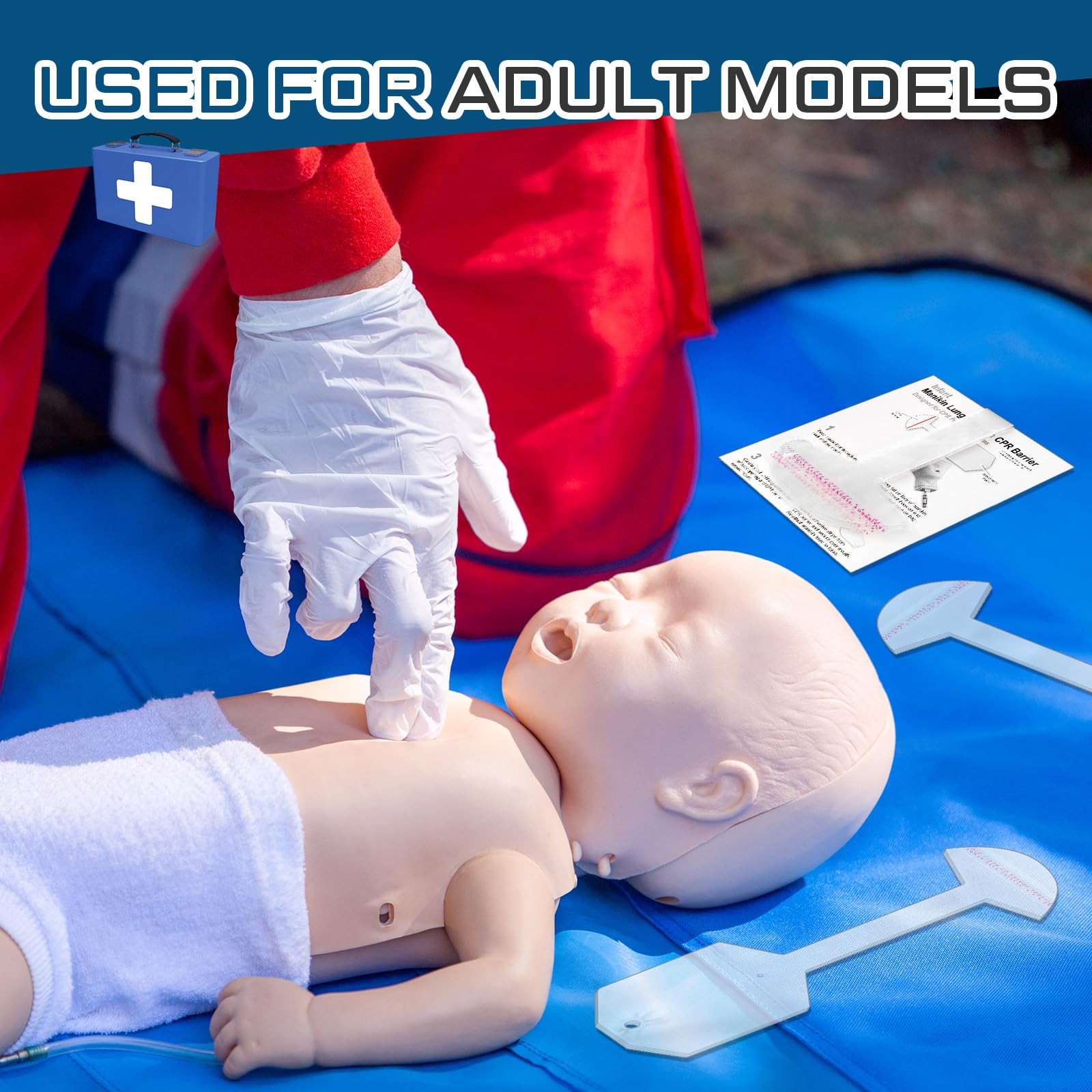 100 Pcs 100 Pcs Adult/Child CPR Manikin Infant Face Shield Lung Bag Manikin Repl