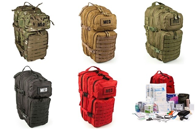ELITE FIRST AID Tactical Trauma Kit #3 STOCKED w/ Backpack Medic Survival