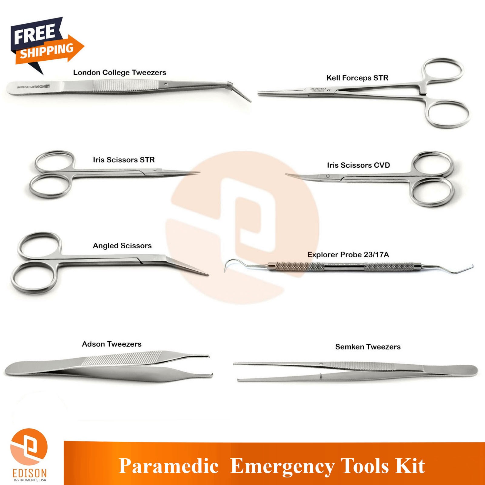 Paramedic Emergency Tools Kit EMT Scissors Forceps Tweezers Suture First Aid