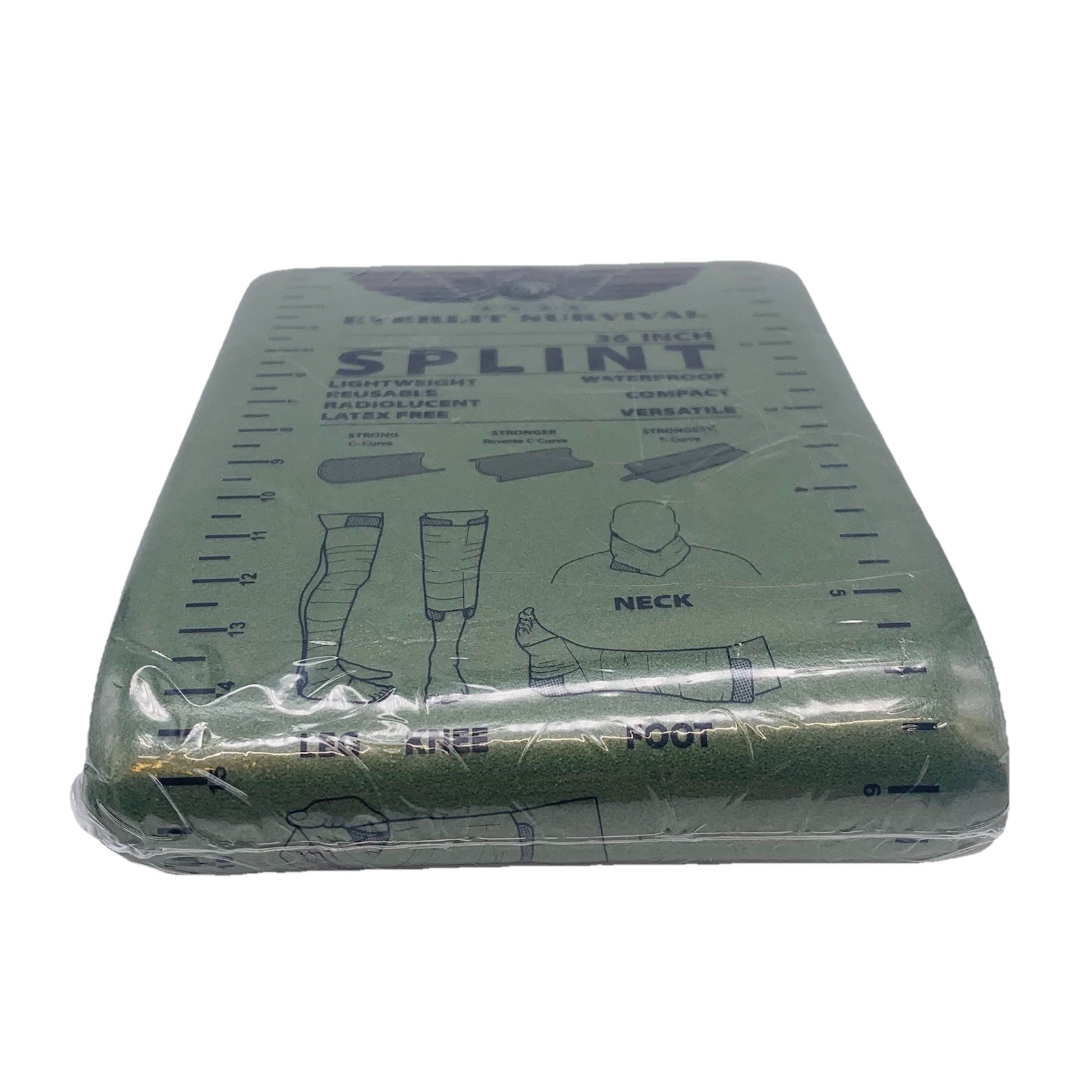 Everlit Survival 36 inch Splint Green Lightweight Reusable Waterproof – New