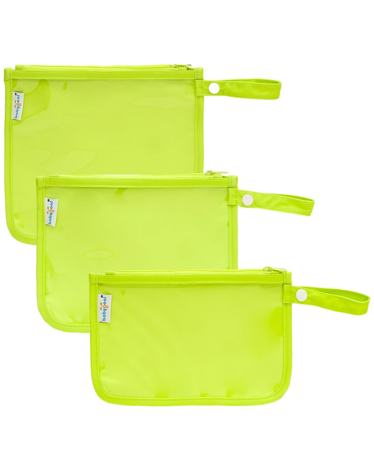 babygoal Clear Travel Organizer Bags 3 Pack, TSA Approved Fluorescent Green