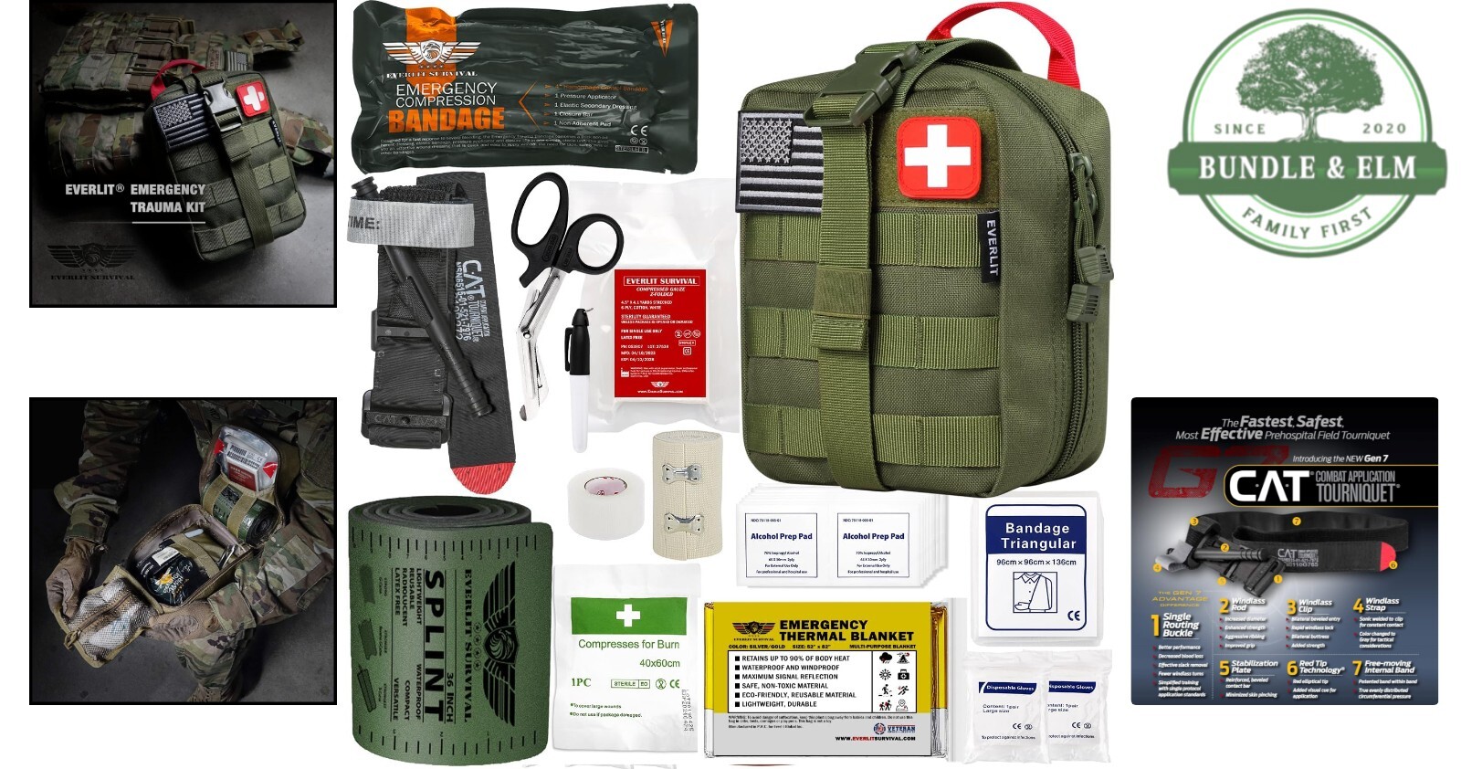Emergency Trauma Kit Nylon 36″ Tourniquet Splint First Aid for Bleeding