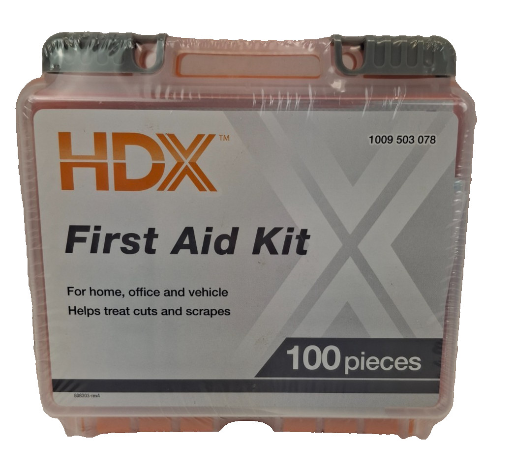 First Aid Kit 100 Piece Portable HDX for Home Office Vehicle New Sealed