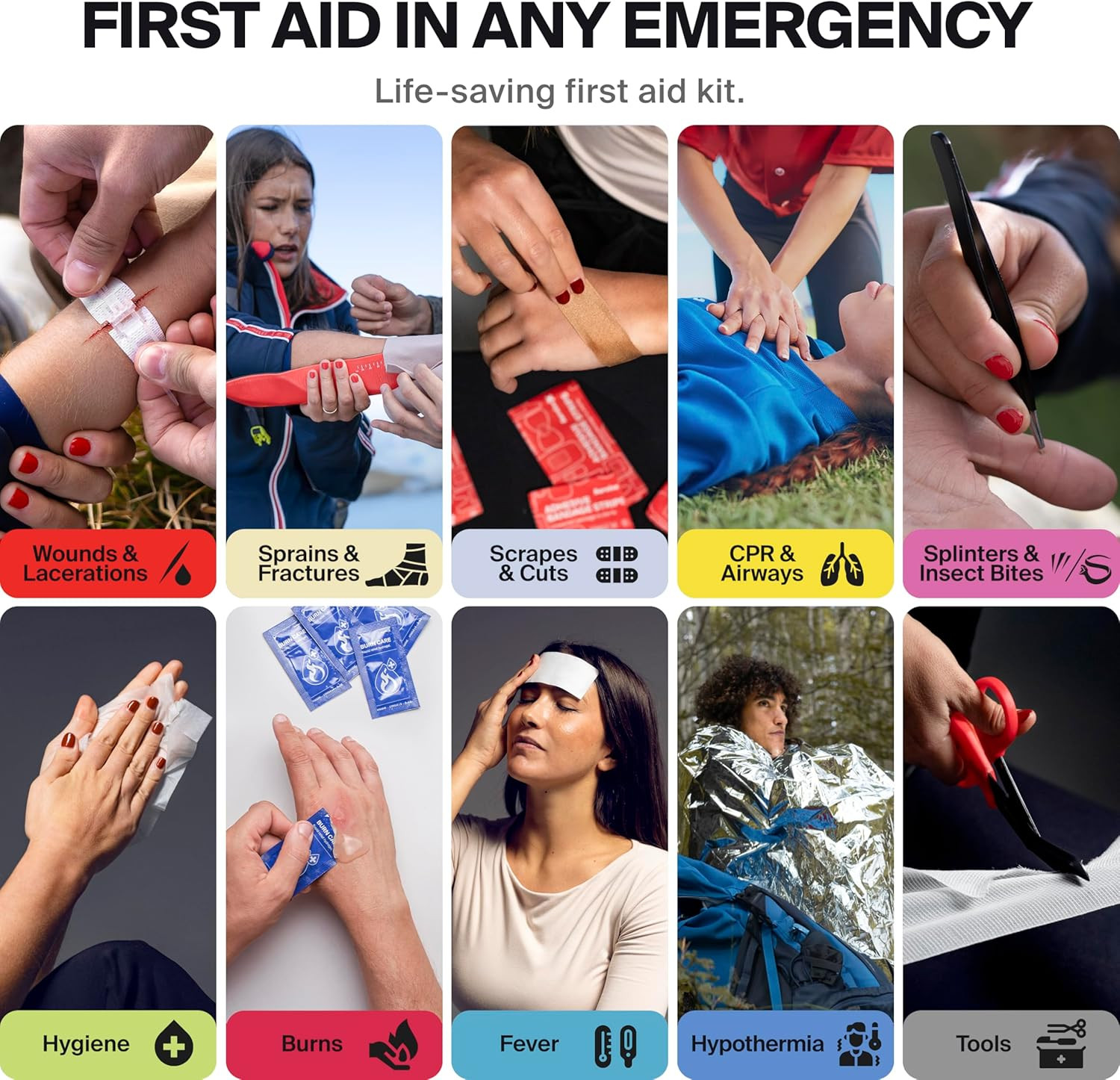 Survivex Large Waterproof First Aid Kit for Car, Travel & Home – Emergency Kit f