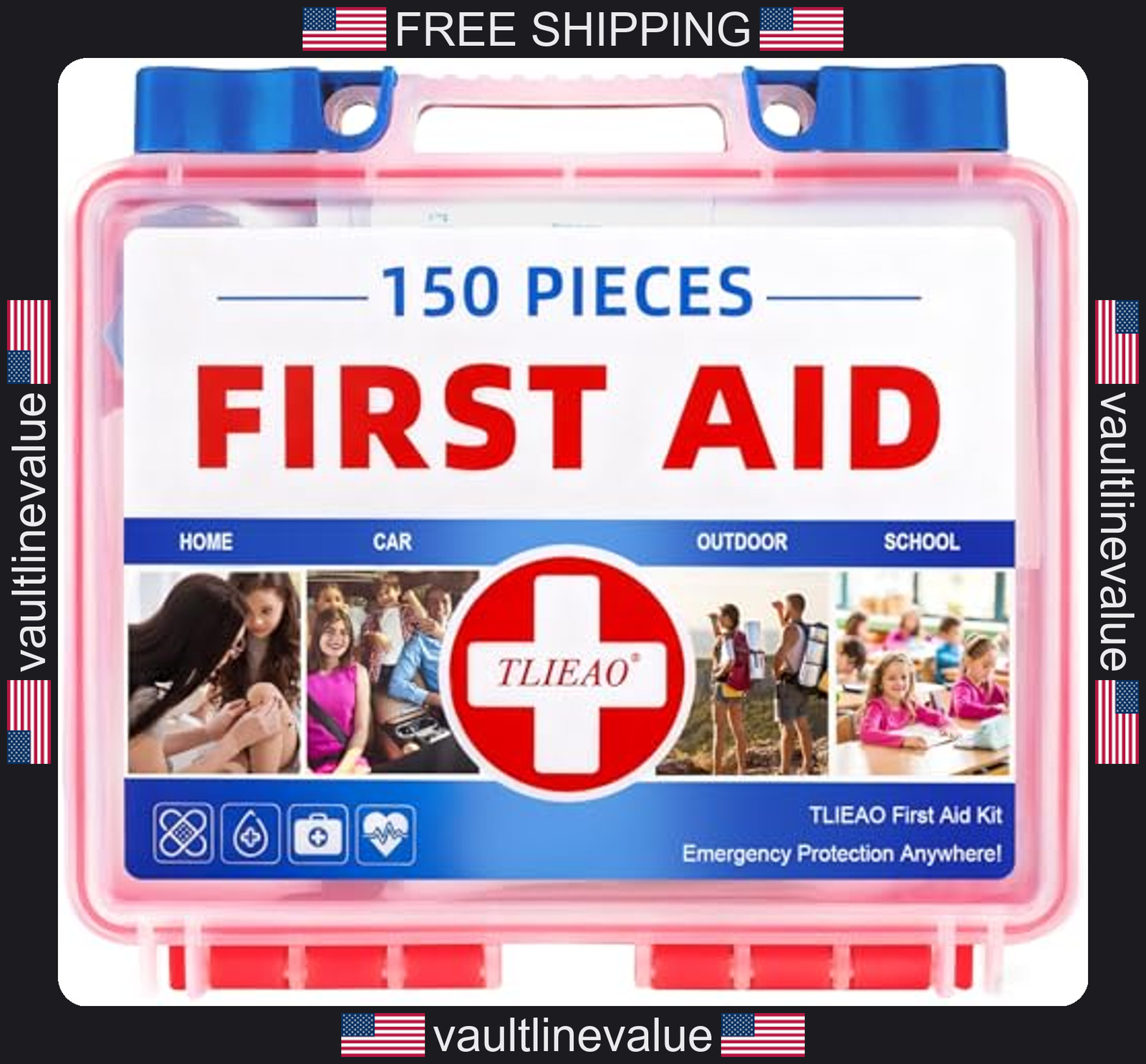 Mini first aid kit 150 pieces emergency medical kit for home car travel camping