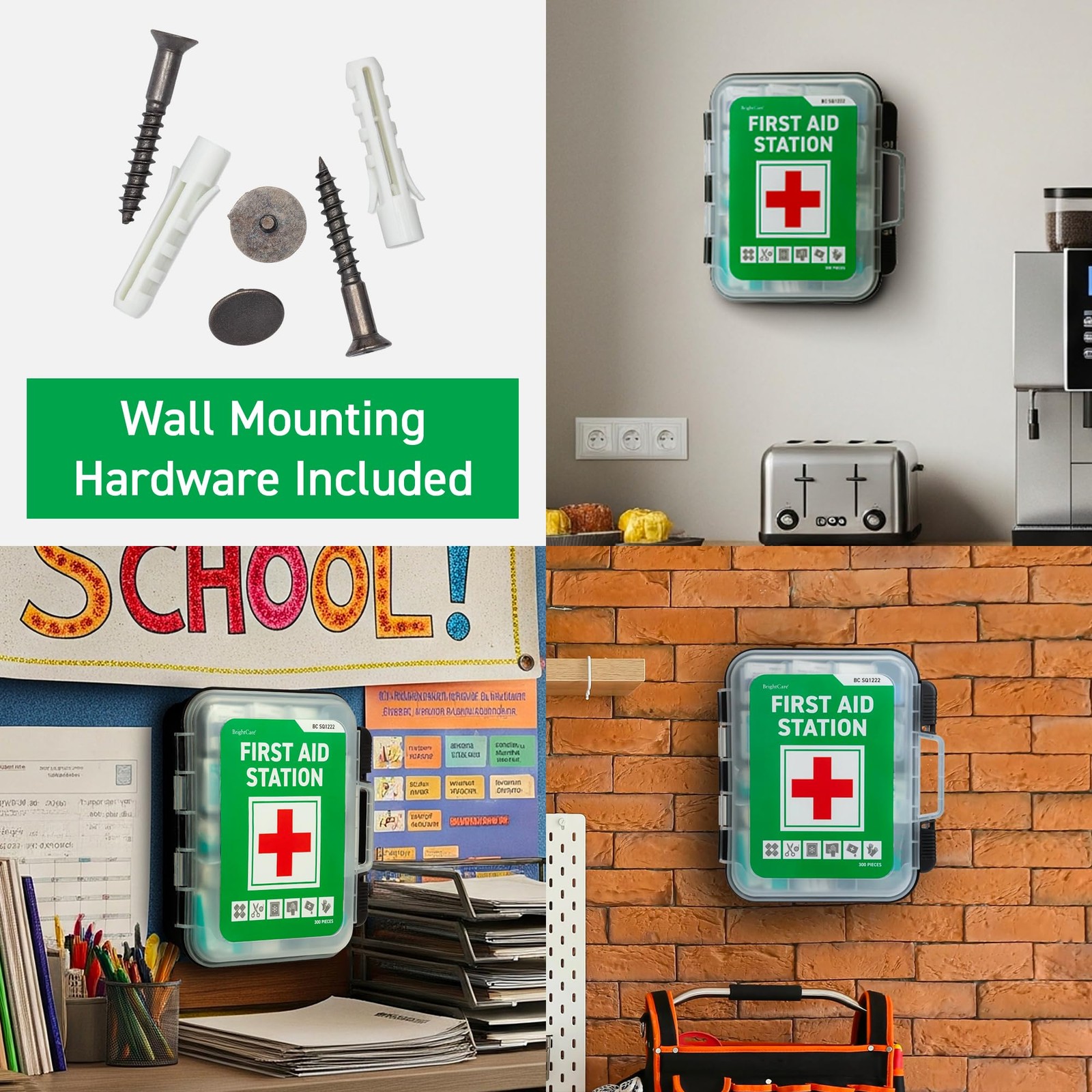 Large Wall Mountable & Portable First Aid Kit Cabinet for Large, Black