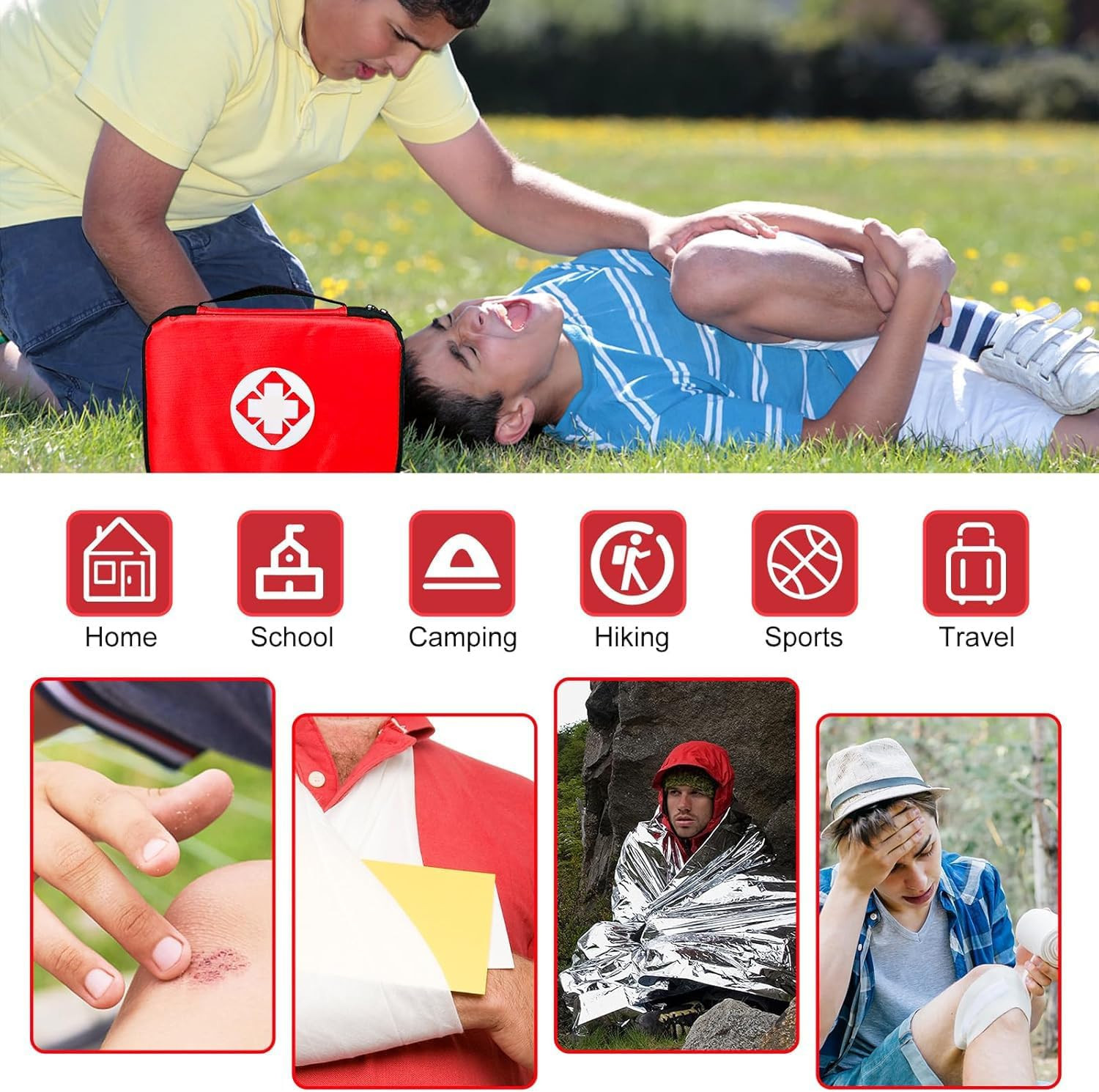 Travel-First Aid-Kit Car-Home 300PCS Survival-Kit Outdoor-Adventure – Small Port