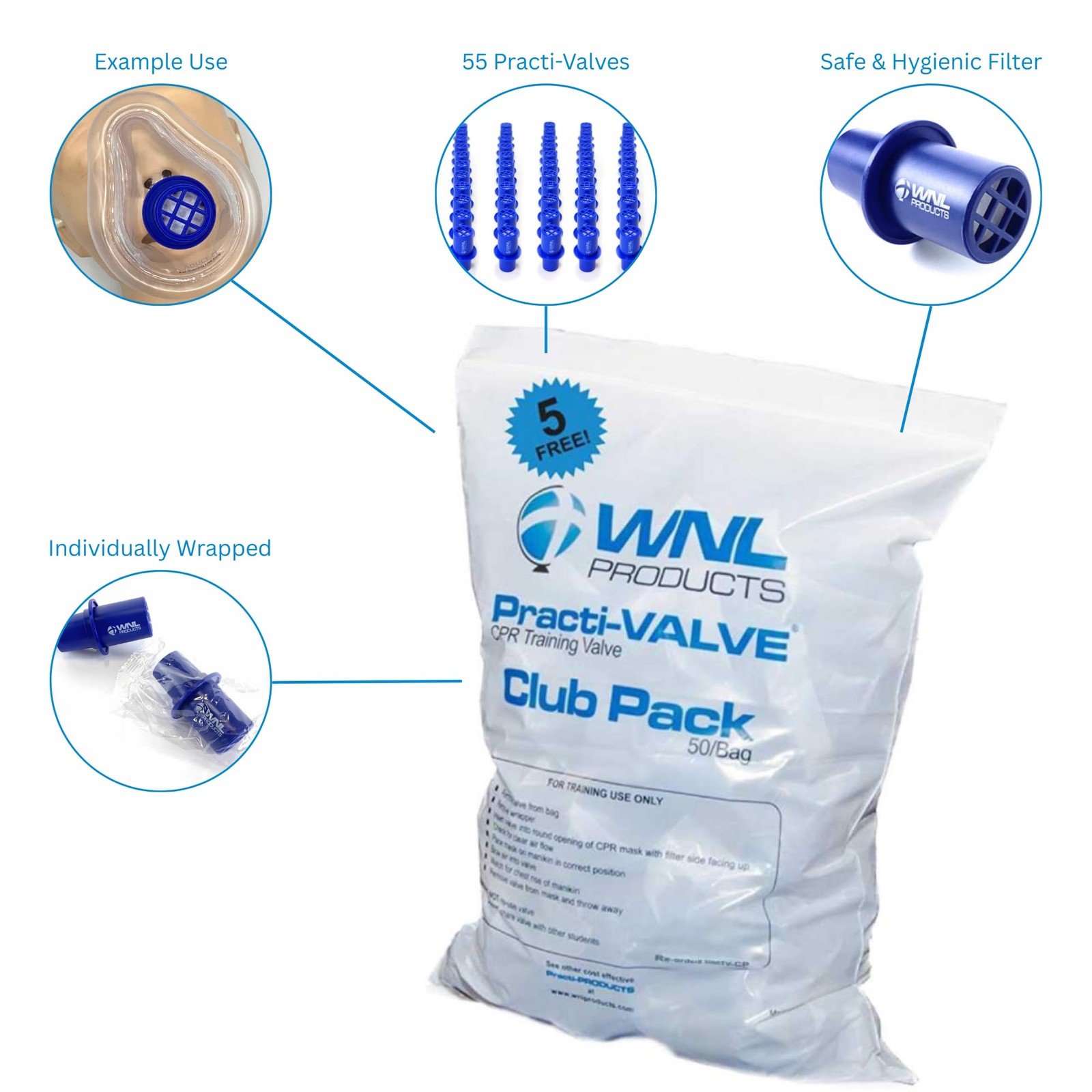 5000TV-CP Practi-Valve CPR Training Valve Fits All WNL Adult and Infant Train…