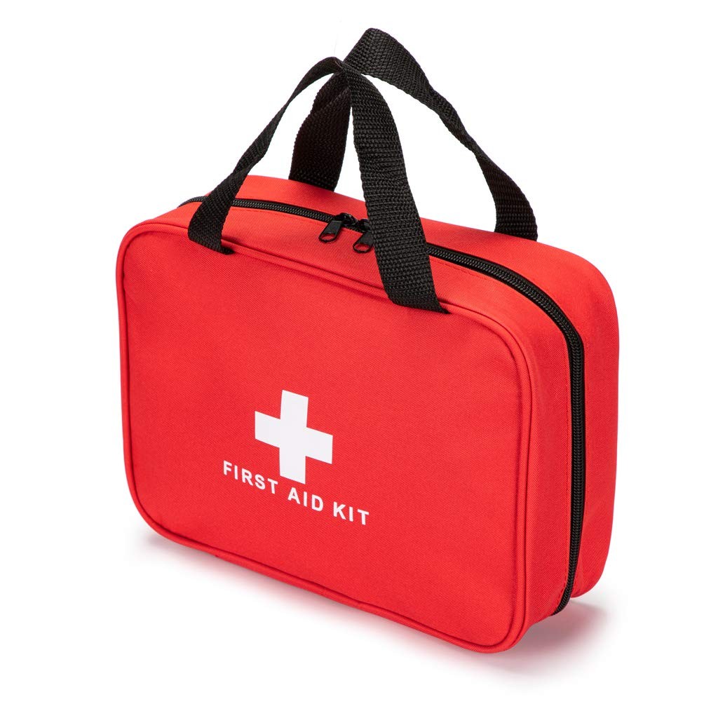 Jipemtra Red First Aid Bag 1 Count (Pack of 1), with Zippered Mesh Bags