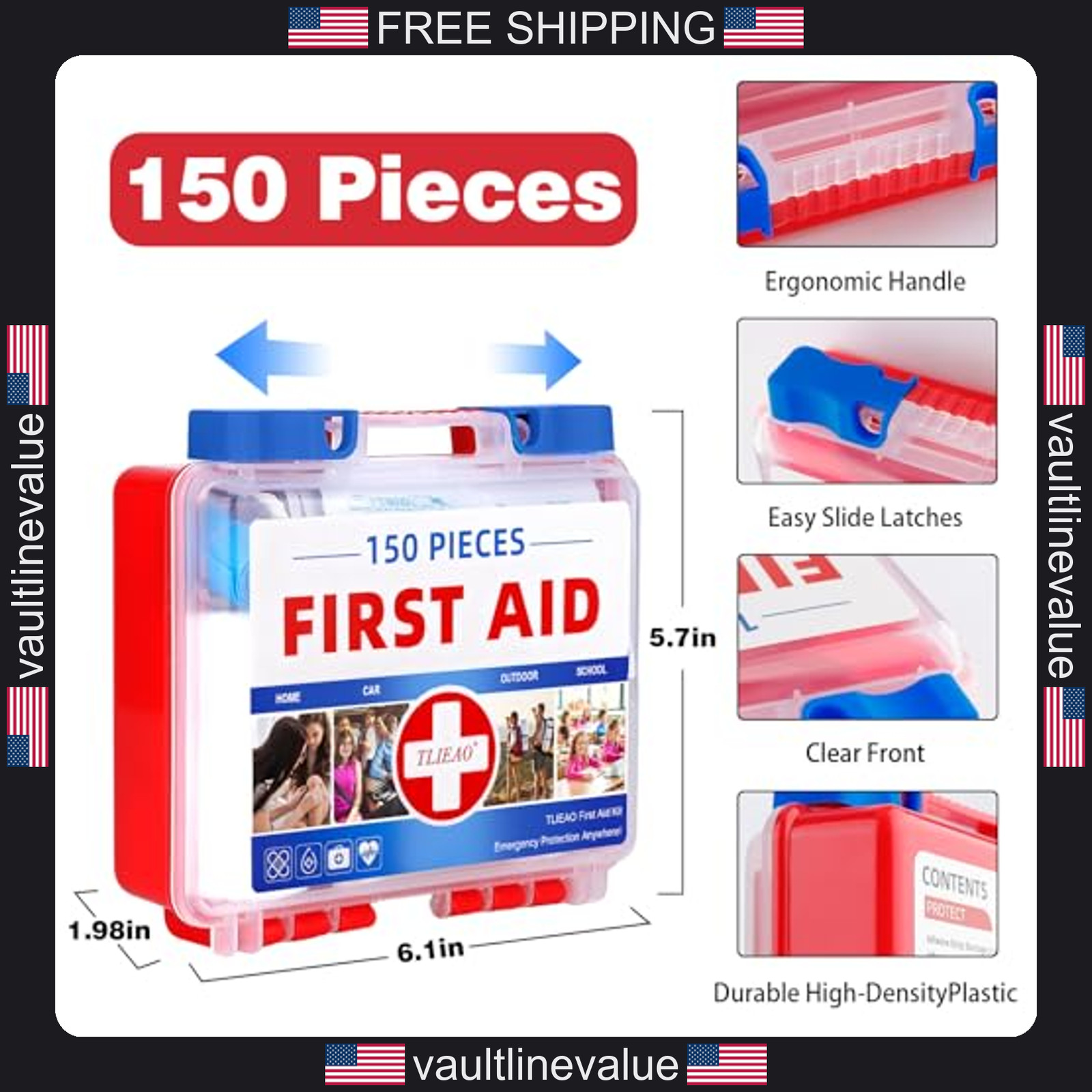 Mini first aid kit 150 pieces emergency medical kit for home car travel camping