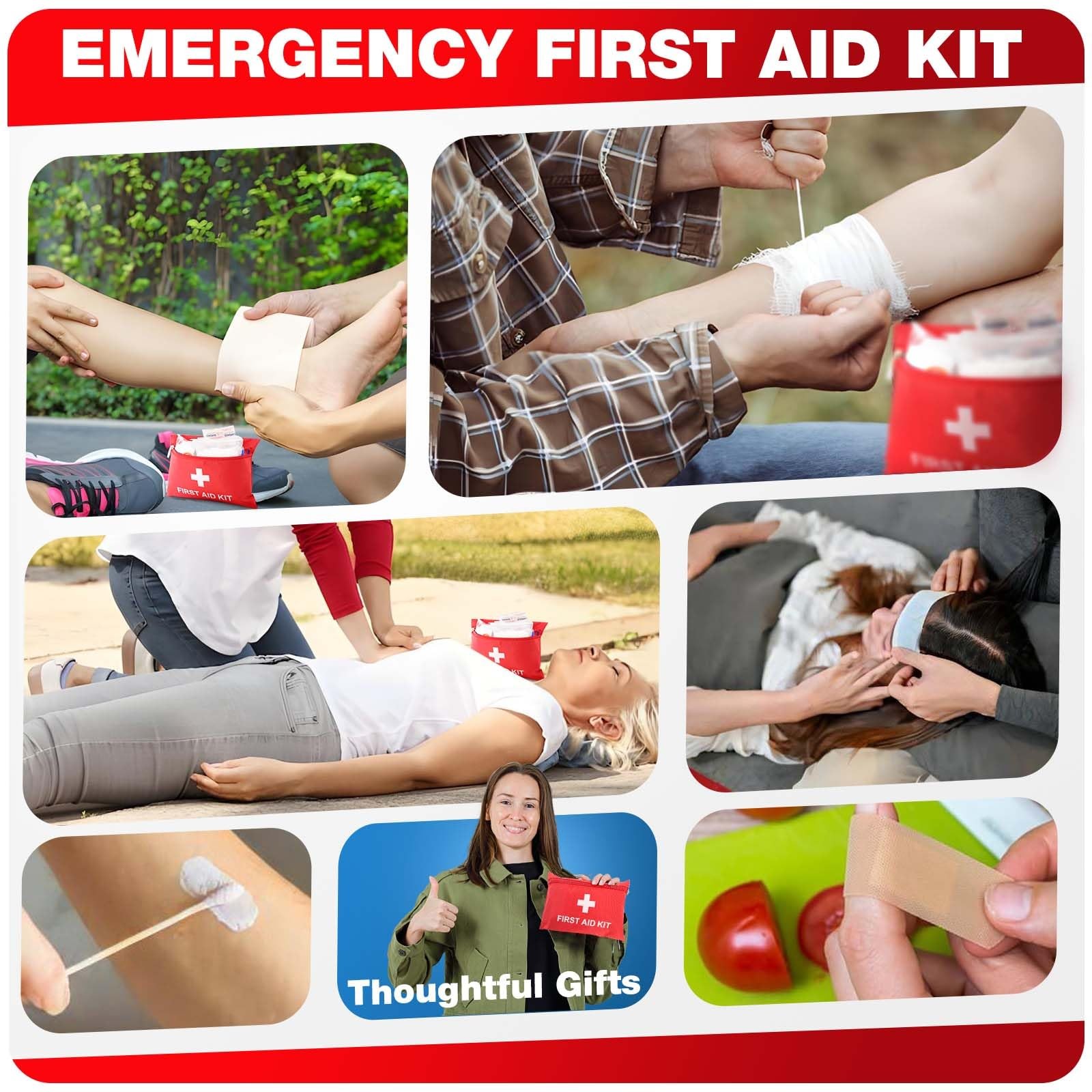 First Aid Kit for Home Car Travel 107 Piece Emergency Kits Hiking 107 pcs