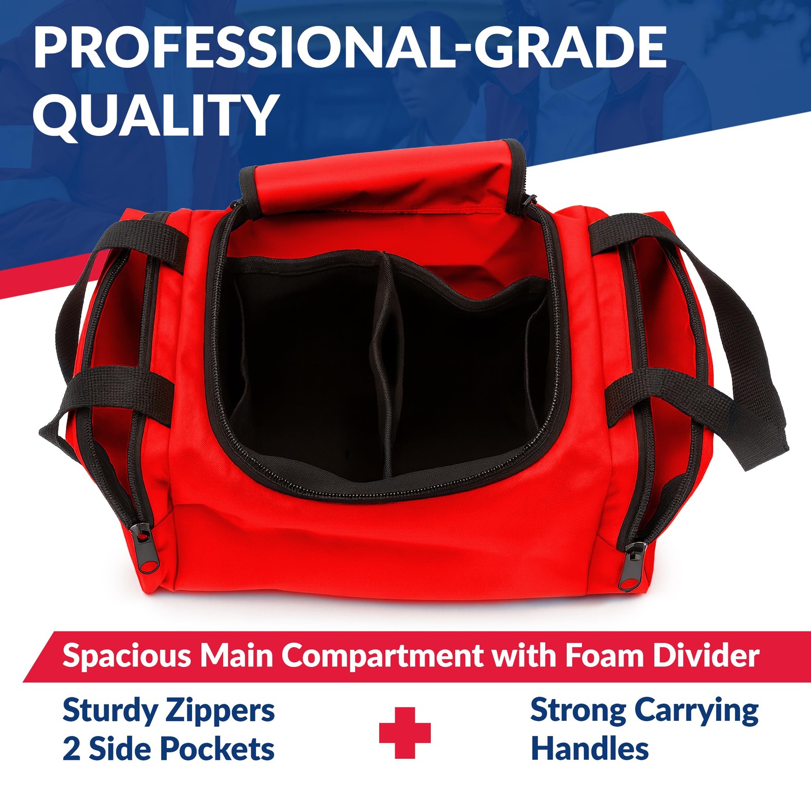 Dixie EMS Dixigear Empty First Responder II Bag 1 Count (Pack of 1), Red