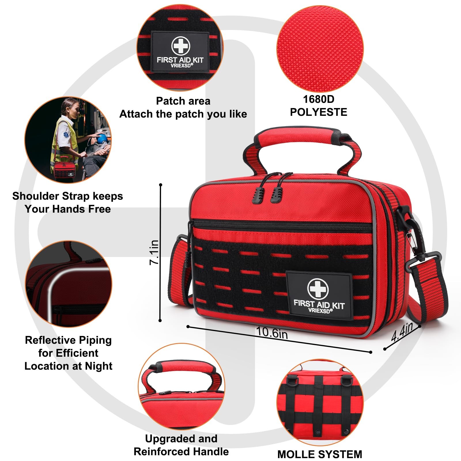 VRIEXSD Premium 450 Piece Large First Aid Kit for Home, Travel, Camping, Car,