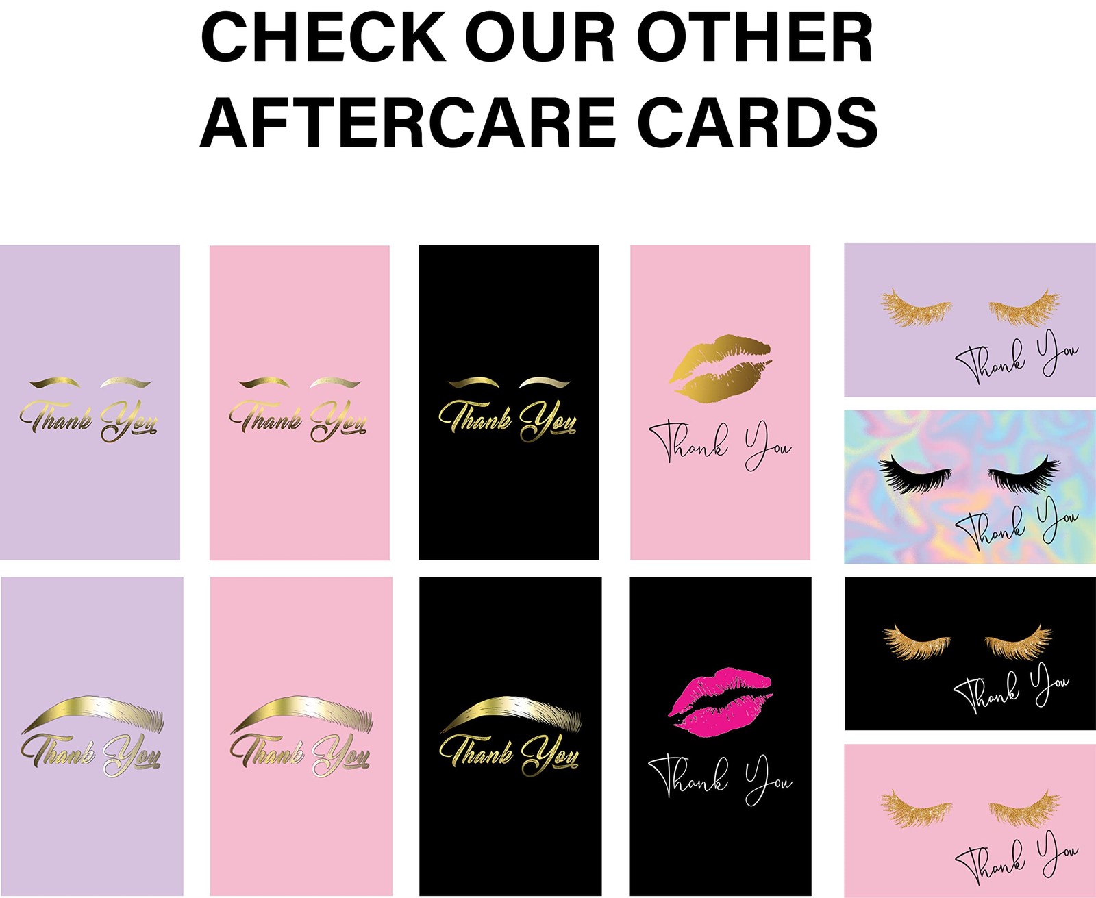 BRAWNA 50 pack Microblading Aftercare Instruction Cards, 50 Count (Pack of 1)