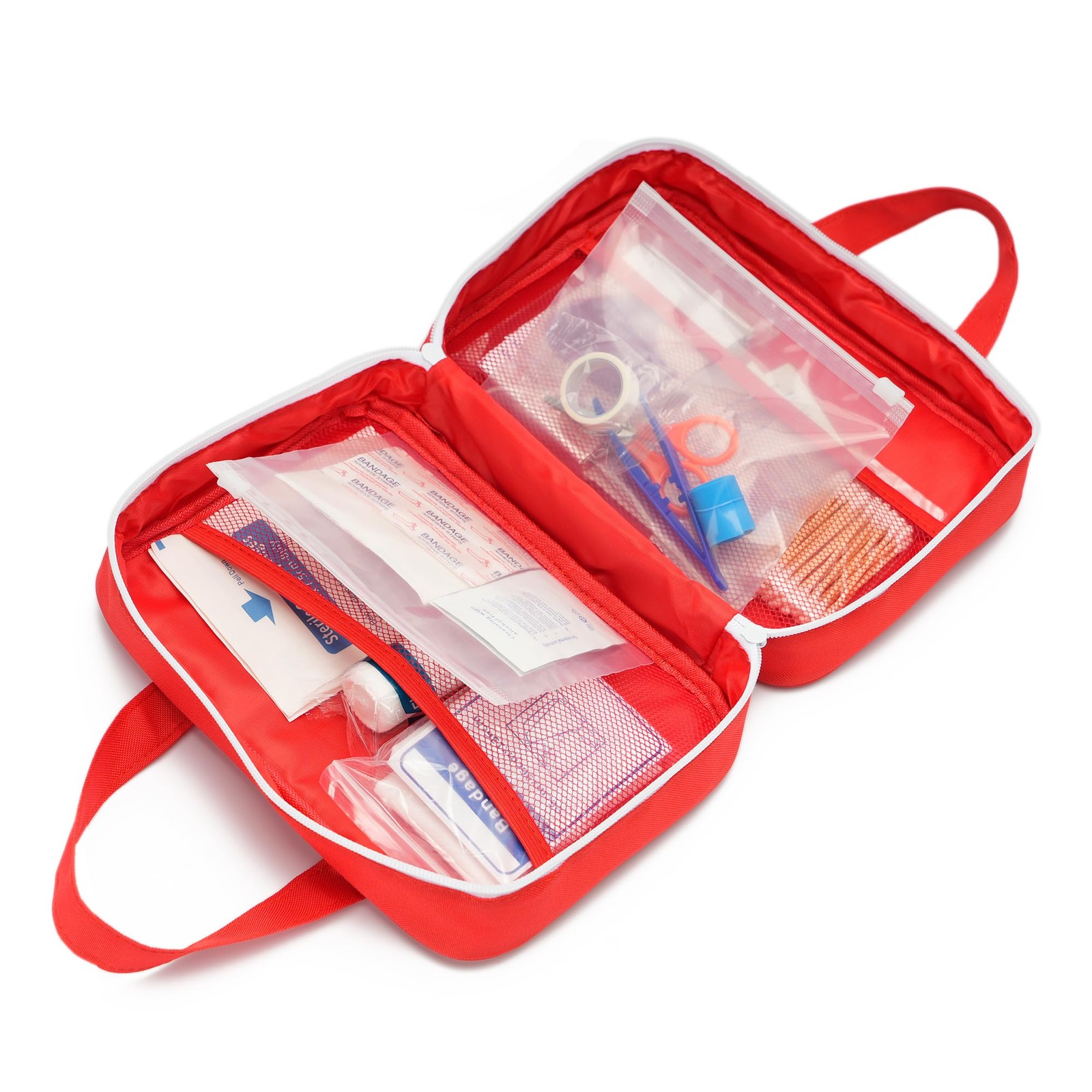 TOPASION Compact Empty First Aid Kit Bag Emergency 9.5″ x 6.7″ x 3.5″, Blue