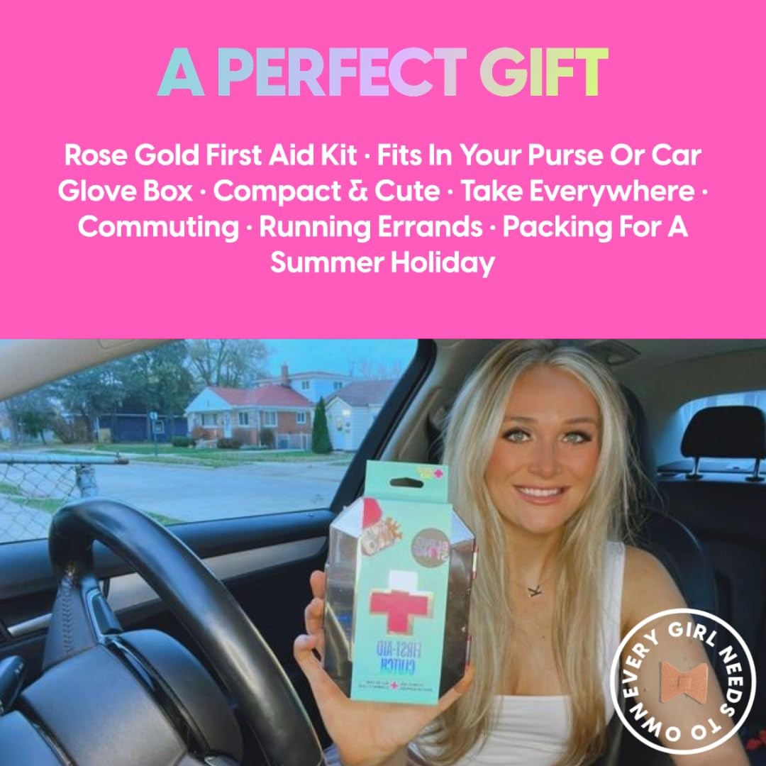 BLINGSTING First Aid Kit – 75 Essential 1 Count (Pack of 1), Rose Gold