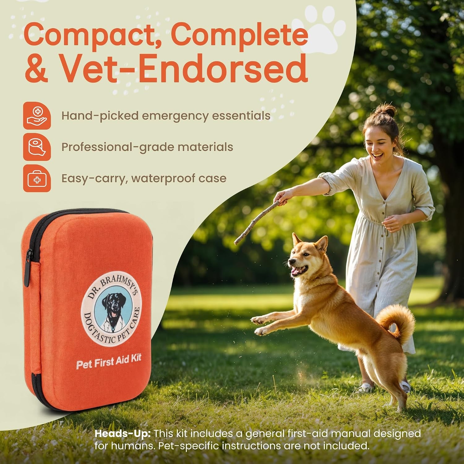 Dr. Brahmsy’s Pet First Aid Kit for Dogs & Cats – 45-Pc Vet-Approved