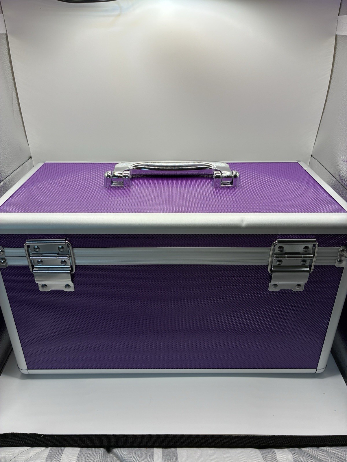 Large Capacity Locking Medicine Storage Box w/ Combination Locks Purple
