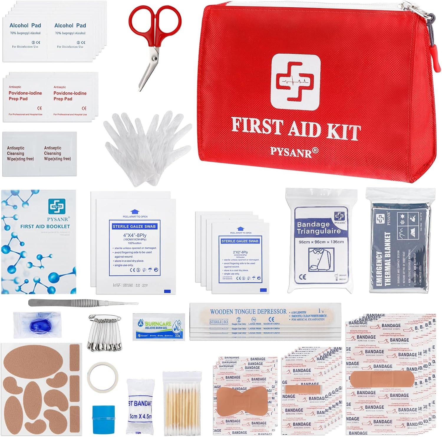 PYSANR 150-Pc First Aid Kit: Compact for Home, Car, Travel & Outdoor