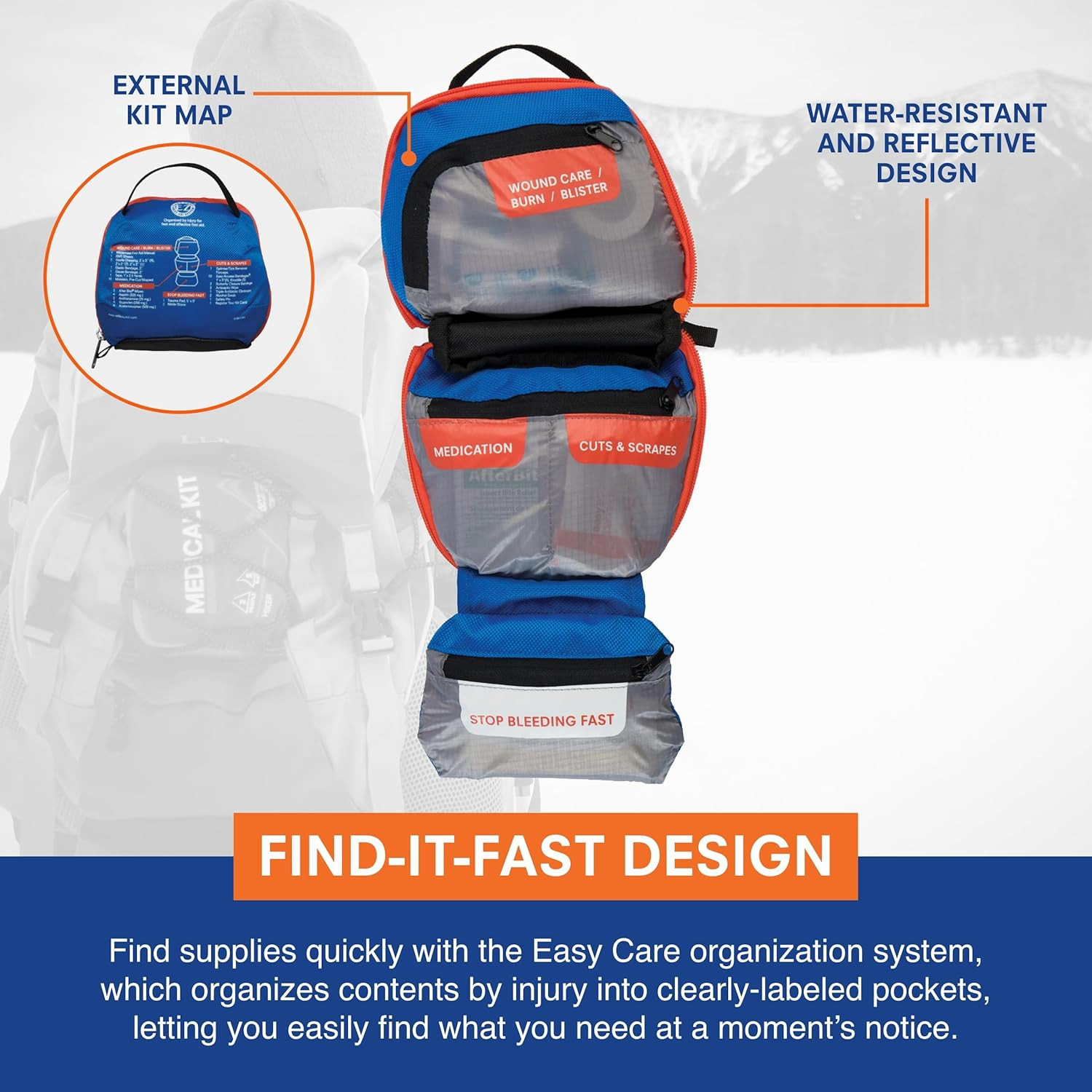 Mountain Series Medical Kit – Hiker – Emergency Medical First Aid Kit – for 2 Pe