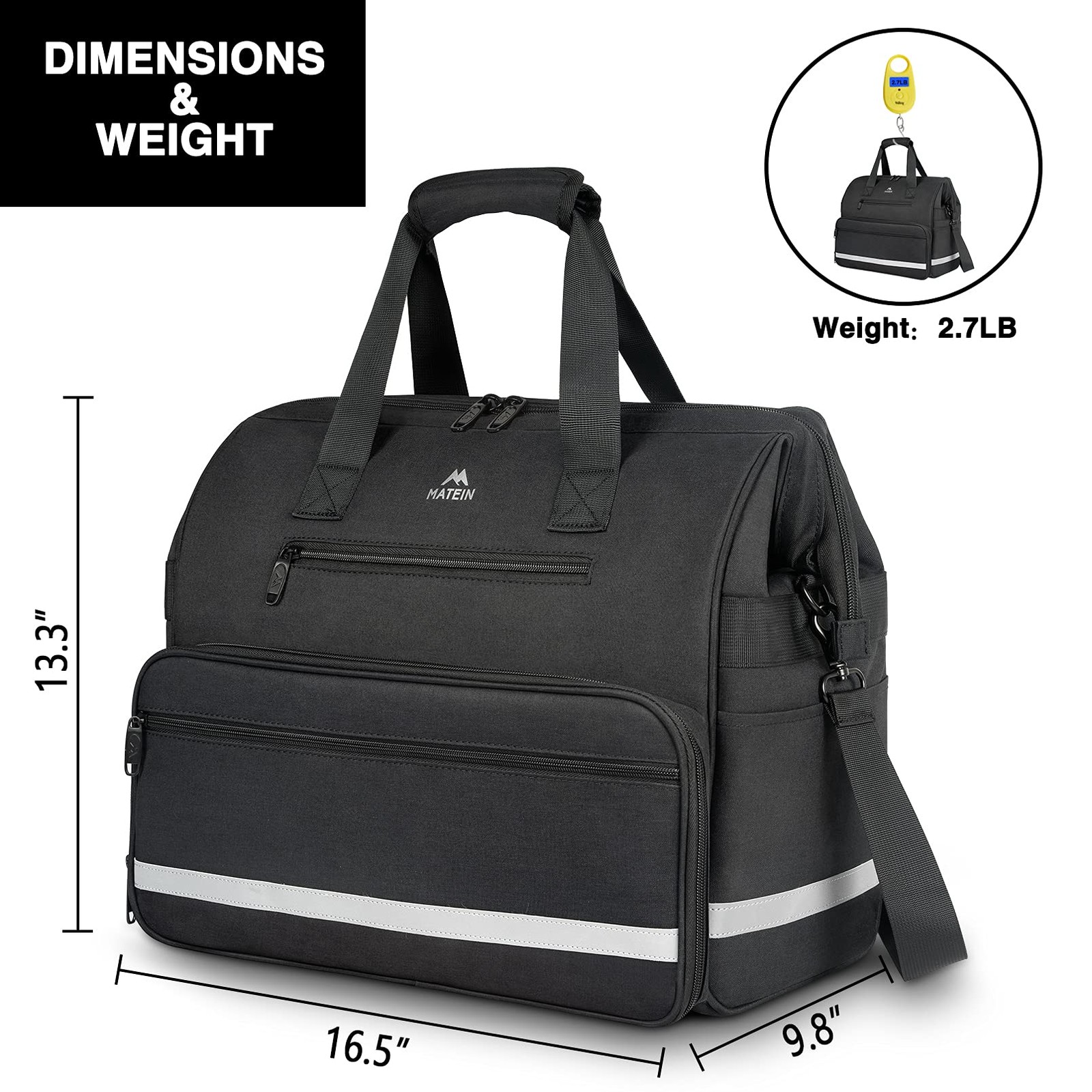 MATEIN Medical Bag, Large Water-Resistant First 1 Count (Pack of 1), Black