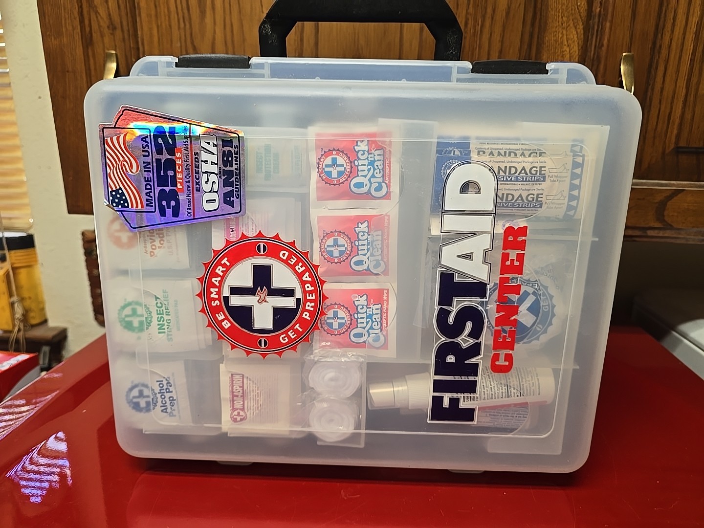 Large Wall Mount/Carry Workplace First Aid Kit Emergency Survival Kit