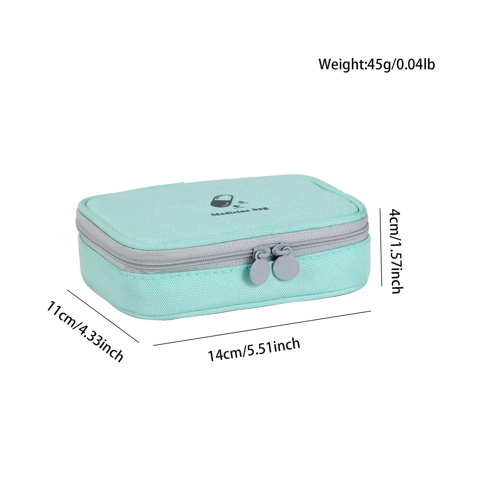 Linsiter Small Empty First Aid Bag, 5.51*4.33*1.57 inches (14*11*4 cm), Green