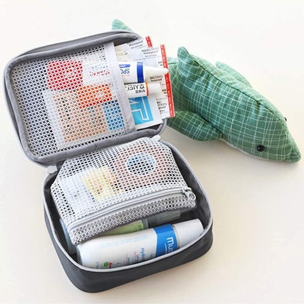 Linsiter Portable Mini First Aid Bag Empty, Small 1 Count (Pack of 1), Gray