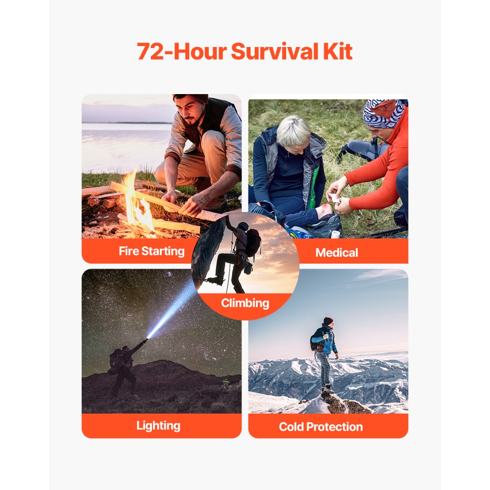 Survival First Aid Kit 250 Pieces Emergency Medical Trauma Bag for Camping Home
