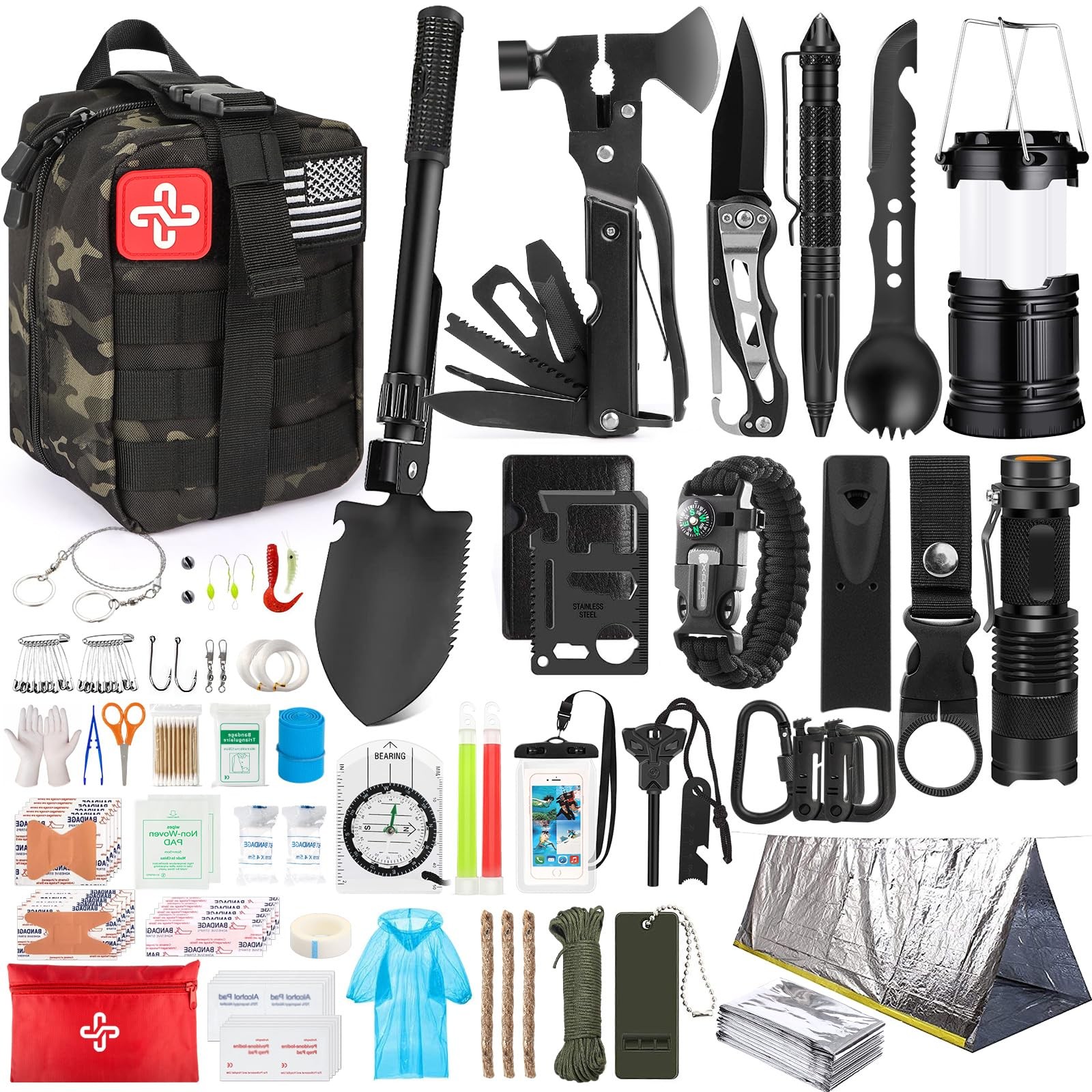 Survival Kit, 250Pcs Survival Gear First Aid Kit with Molle System Compatible…