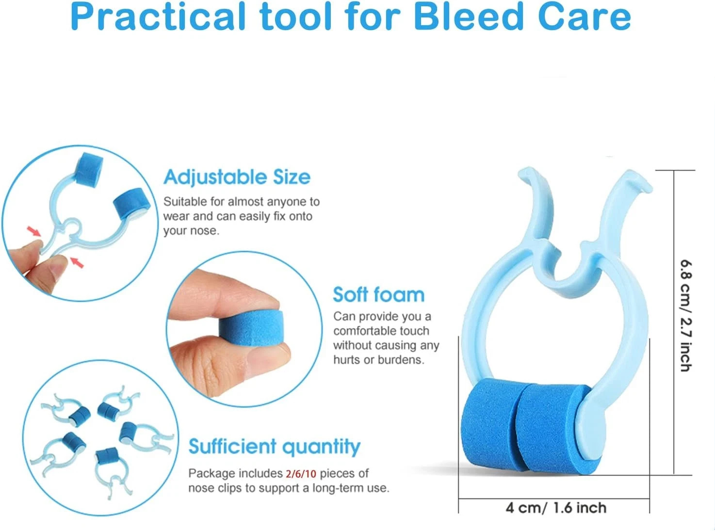 Stop Nosebleeds Epistaxis Clip Nose Bleed Stopper Nasal Clip Treatment,Pack of 2