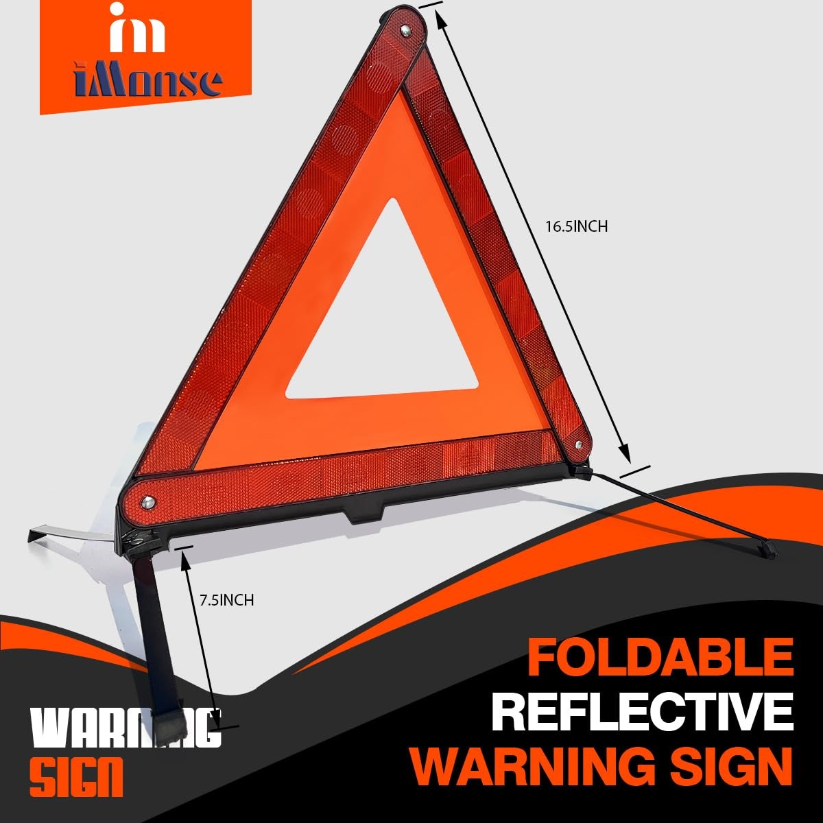 iMonse Warning Safety Triangle Kit, Emergency Roadside Reflective 3P