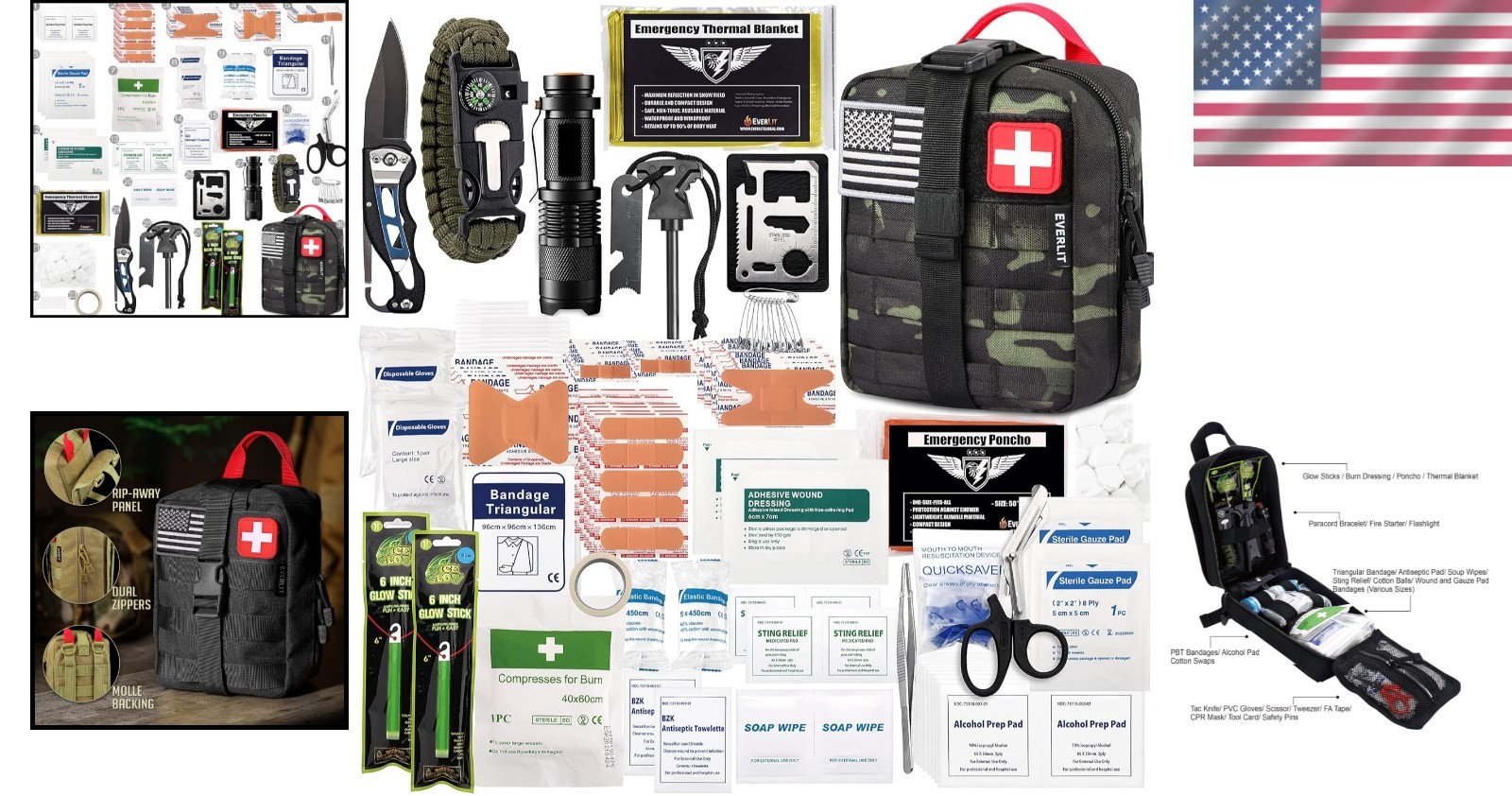 Durable 250-Piece First Aid Southwater Kit for Camping, Hiking, and Home Safety