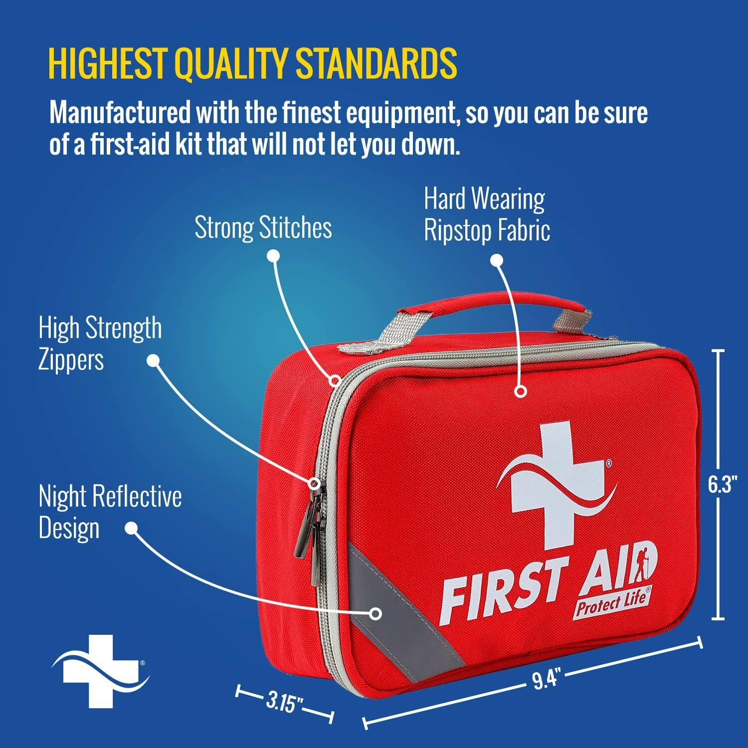 Emergency First Aid Medical Trauma Kit Camping Travel Survival Prep 250 Pieces