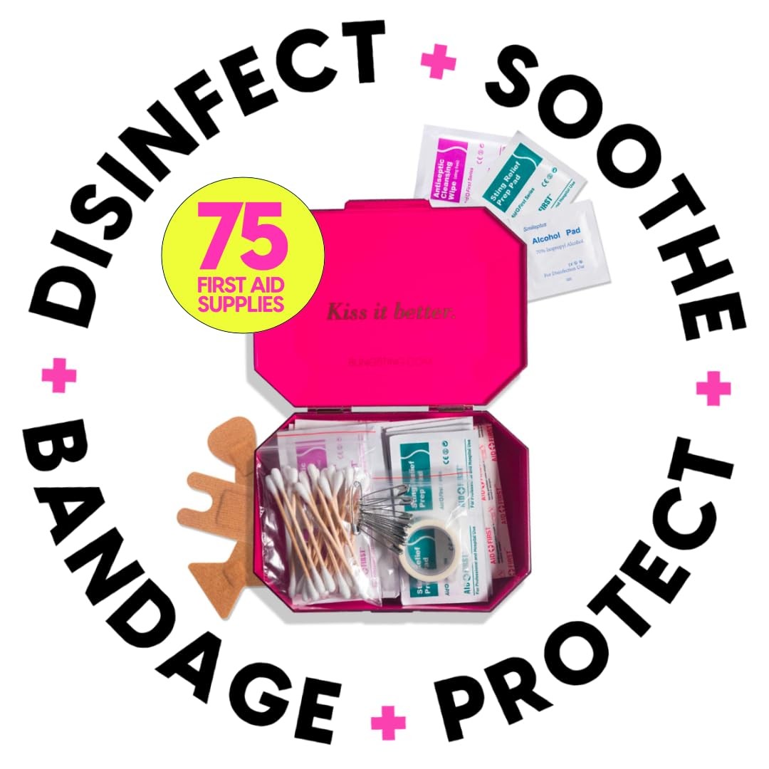 BLINGSTING First Aid Kit – 75 Essential 1 Count (Pack of 1), Rose Gold