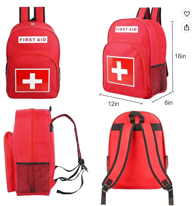 Empty First Aid Bag Emergency Waterproof Medical Work Travel First Aid Backpack