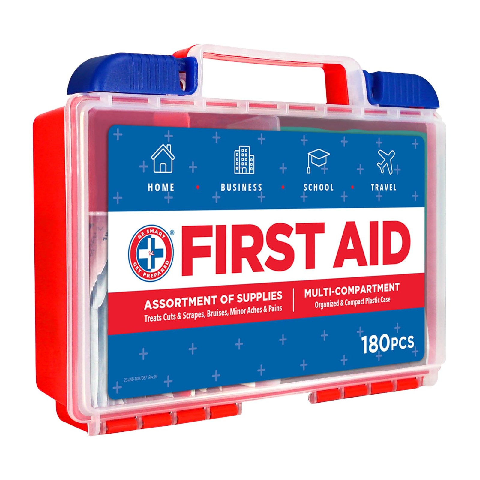 180 Piece First Aid Kit, Home and Work First Aid Kit, Travel First Aid Kit