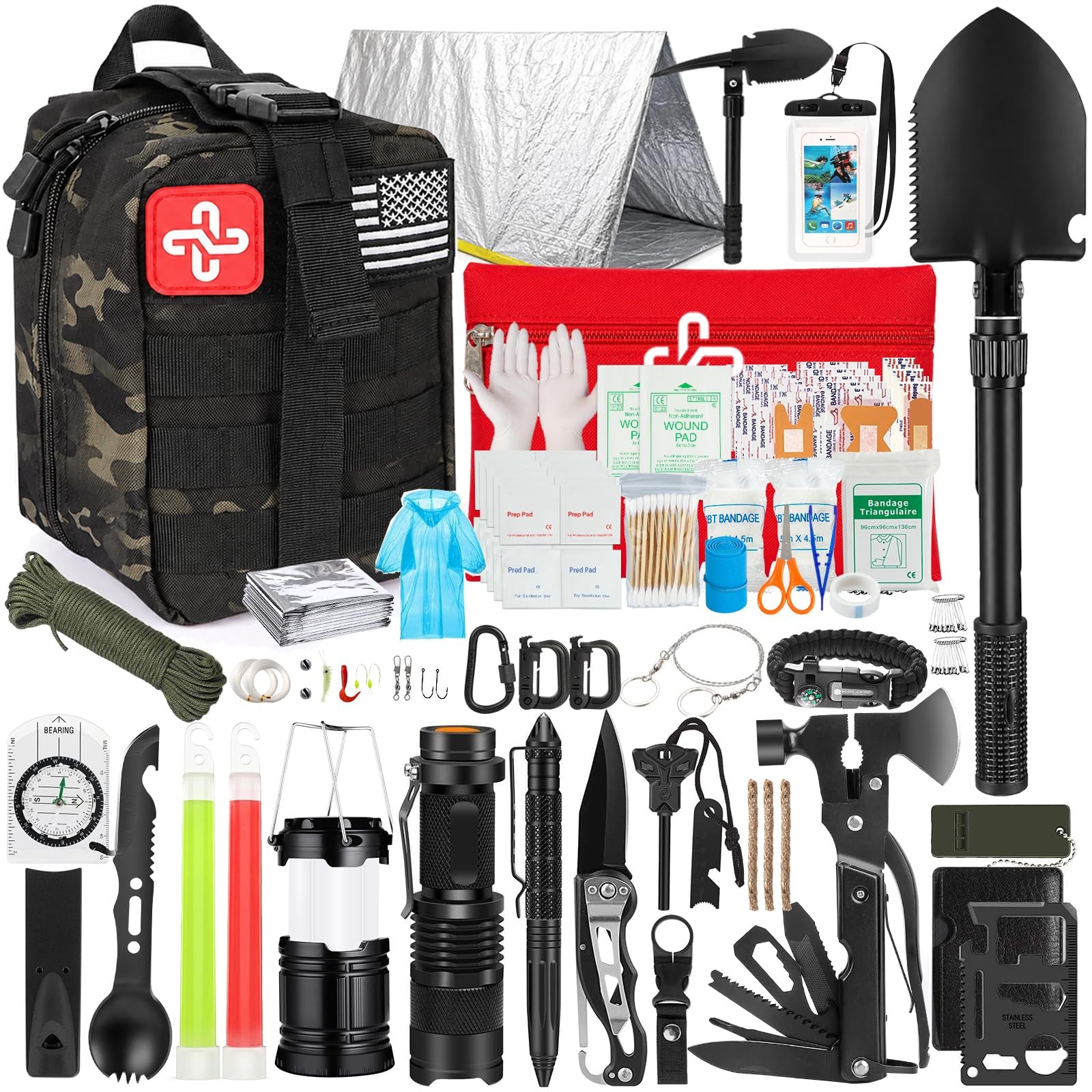 Survival Kit, 250Pcs Survival Gear First Aid Kit with Molle System Compatible…