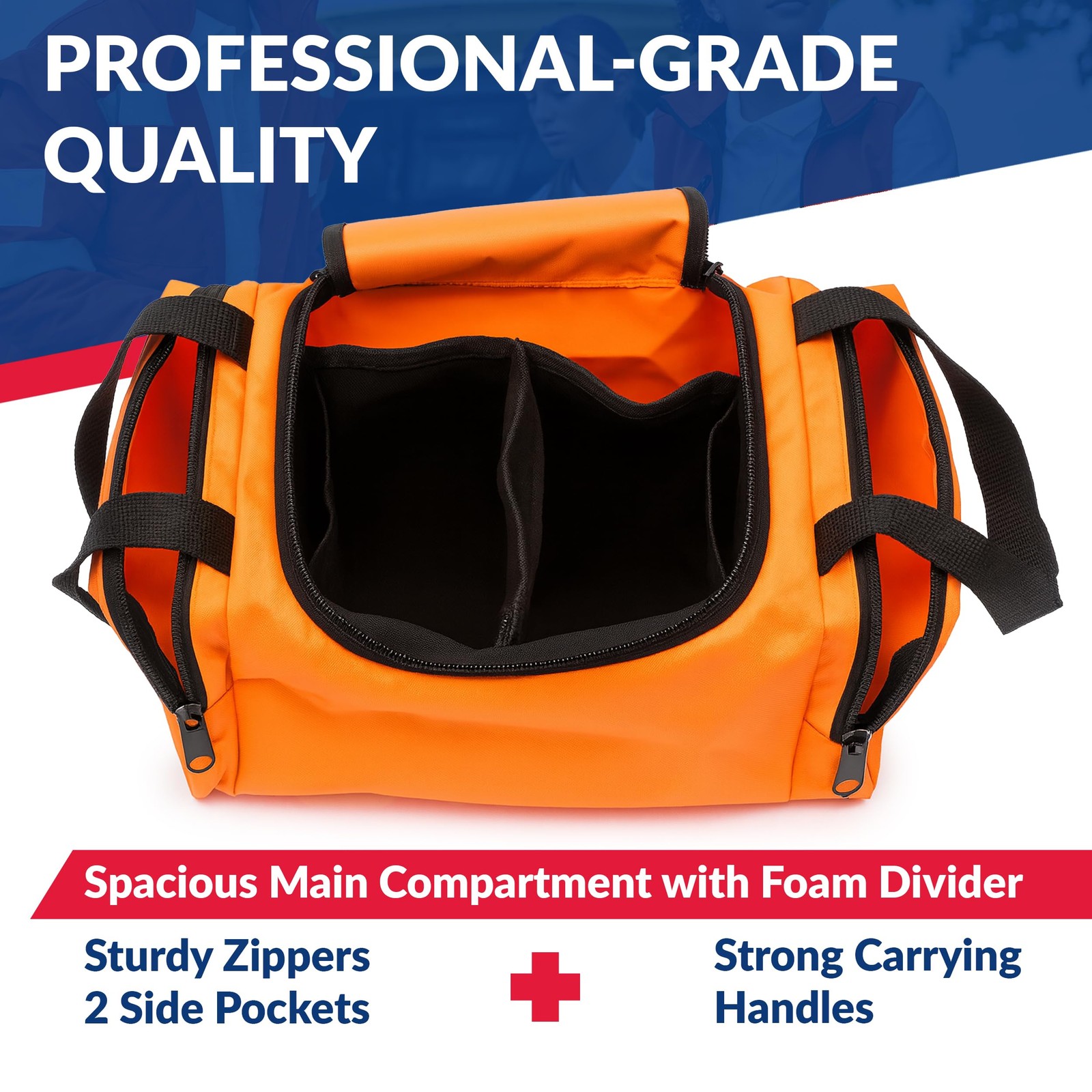 Dixie EMS Dixigear Empty First Responder II Bag 1 Count (Pack of 1), Orange