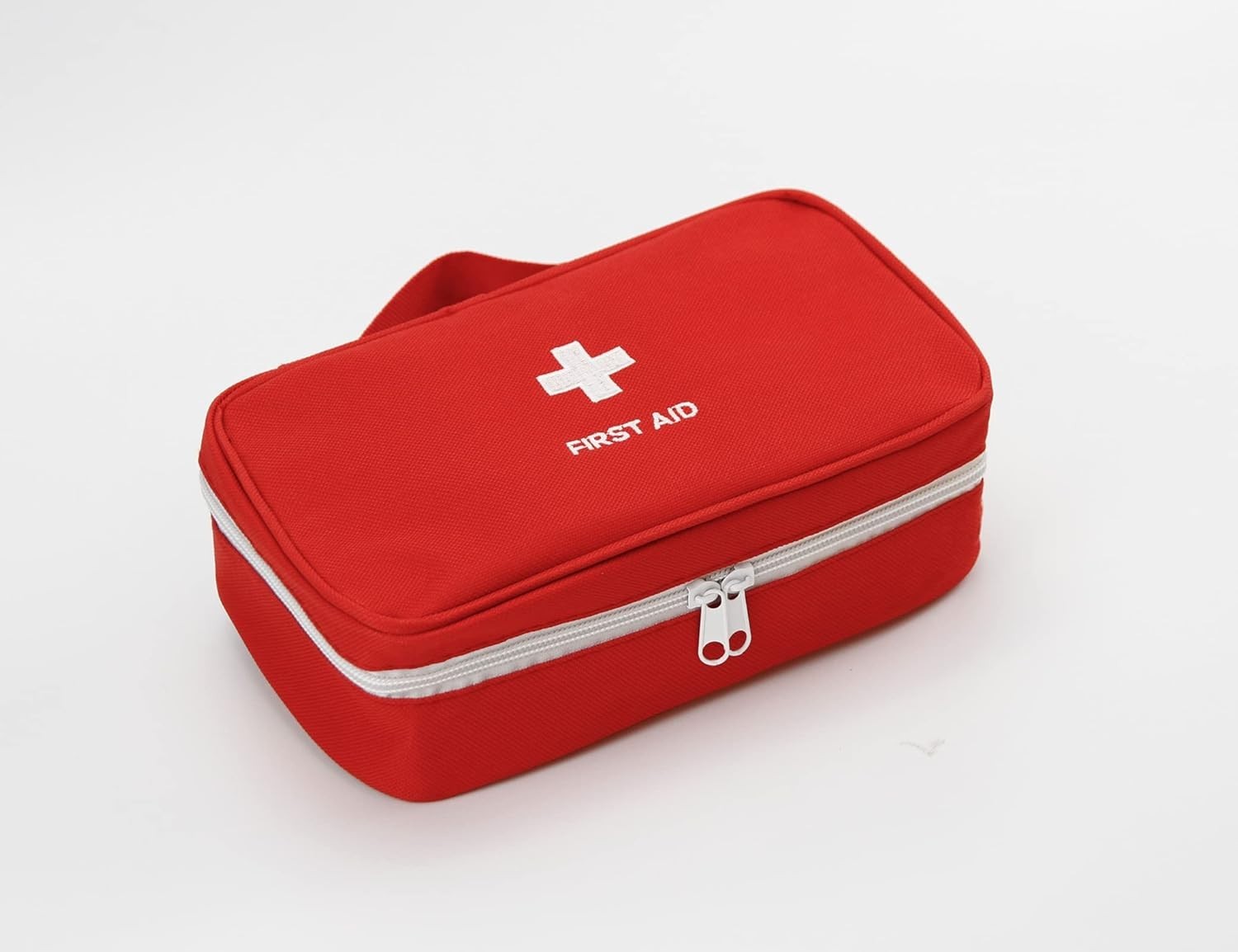 Portable Empty First Aid Kit Bag, Red Travel Medicine Pouch Small Medical Bag