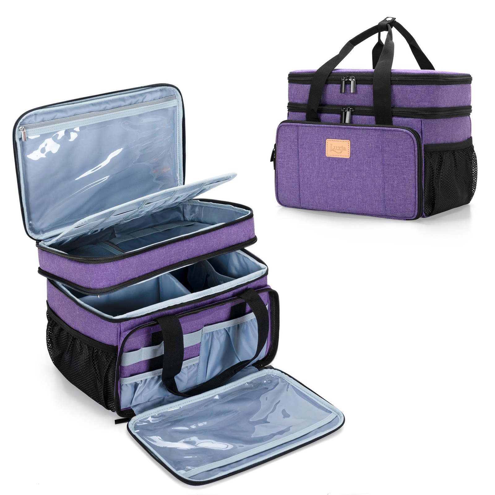 LUXJA 2 Layers Medicine Bag 11″ x 7.5″ x 9.5″ / 28cm x 19cm x 24cm, Purple